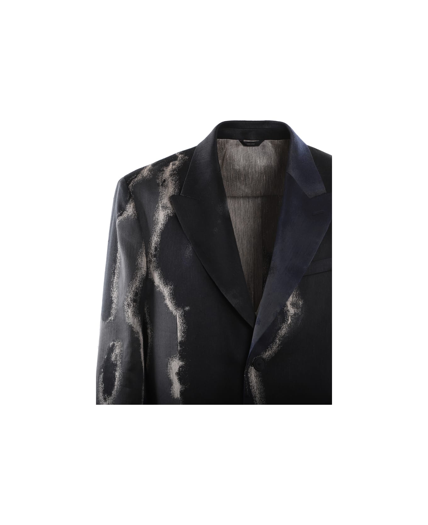 Fendi Linen And Cotton Jacket With Earth Motif - BLACK