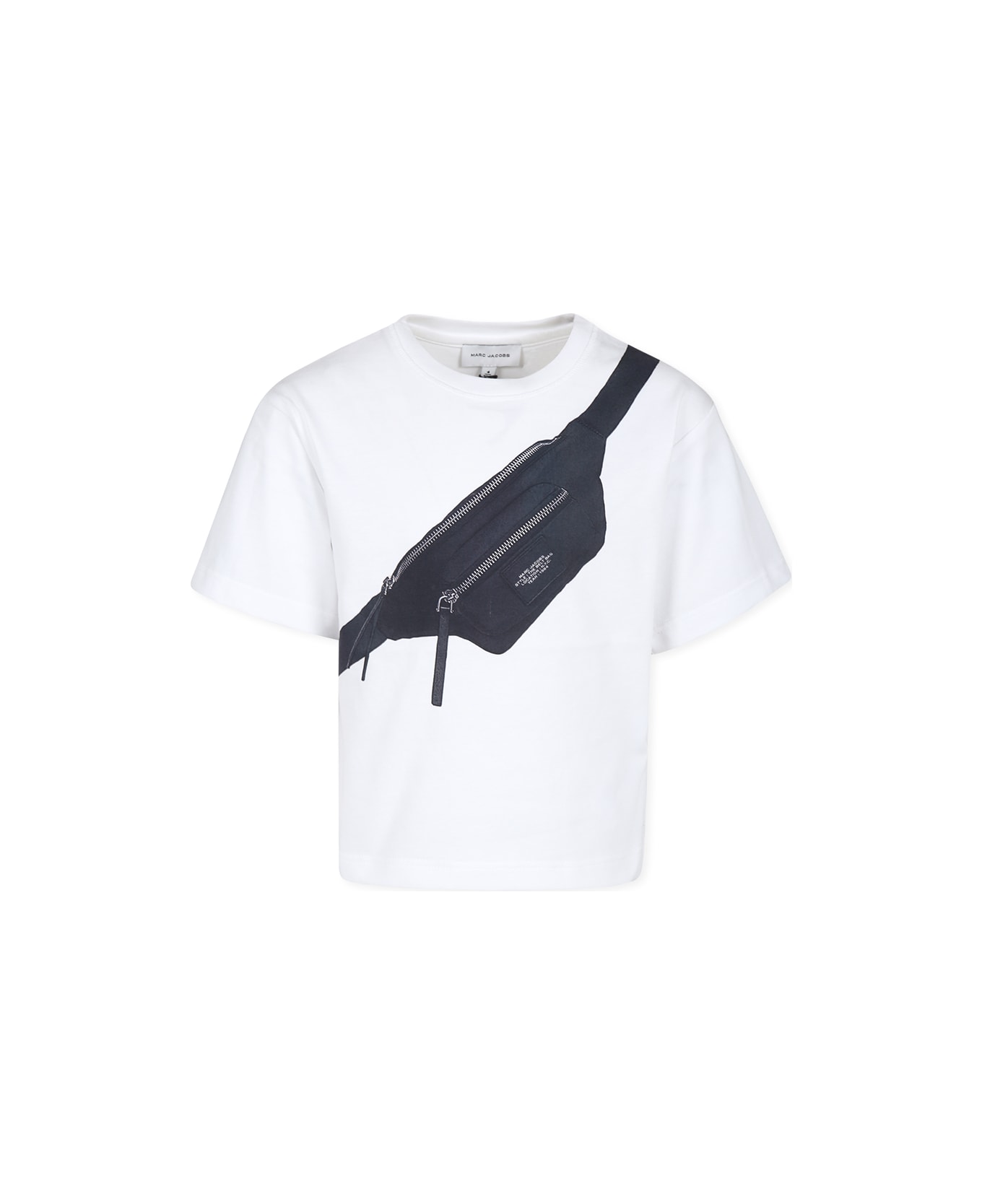 Little Marc Jacobs White T-shirt For Boy With Belt Bag Print - P Bianco