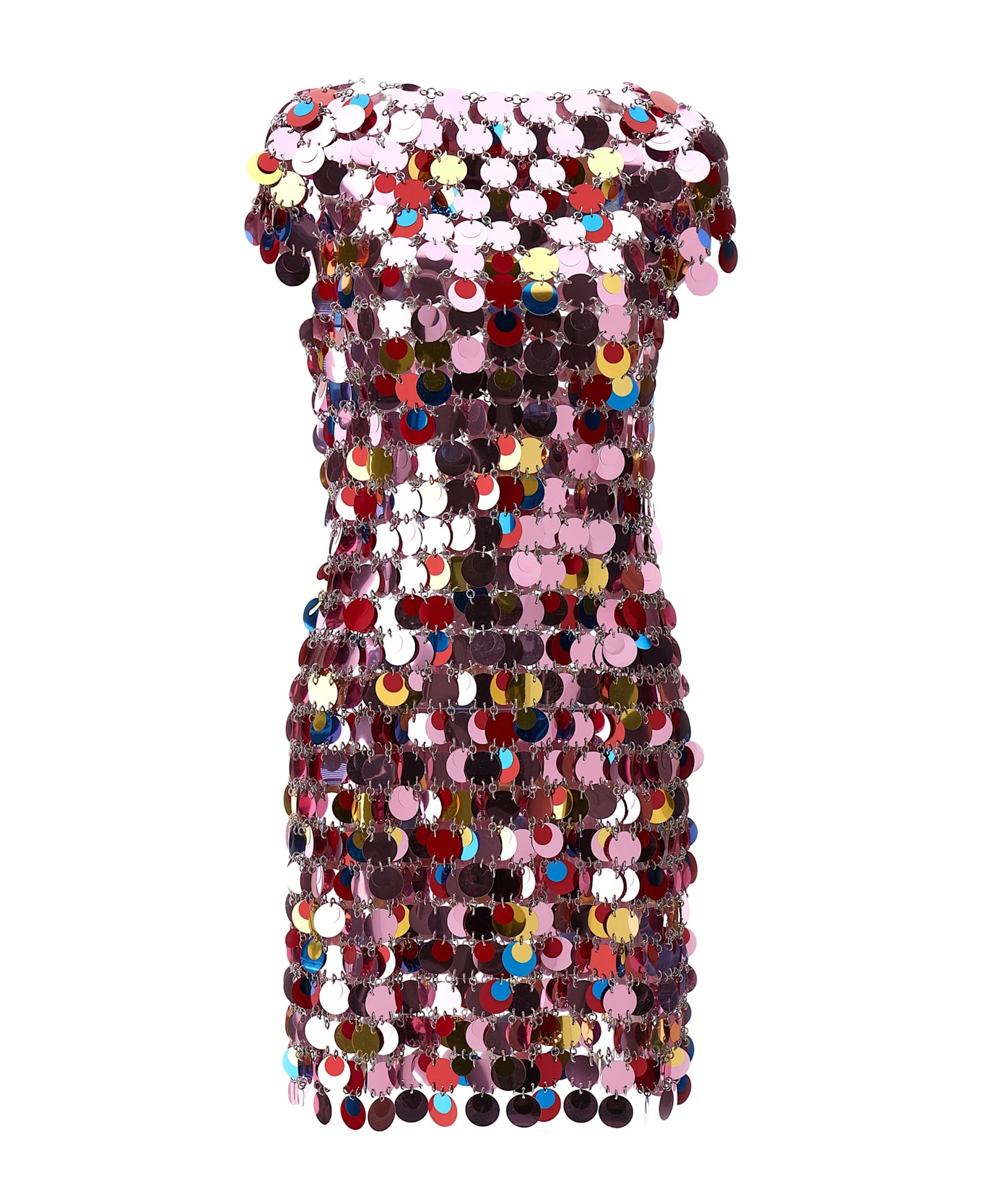 Paco Rabanne 'the Iconic Sparkle Discs' Dress - Pink