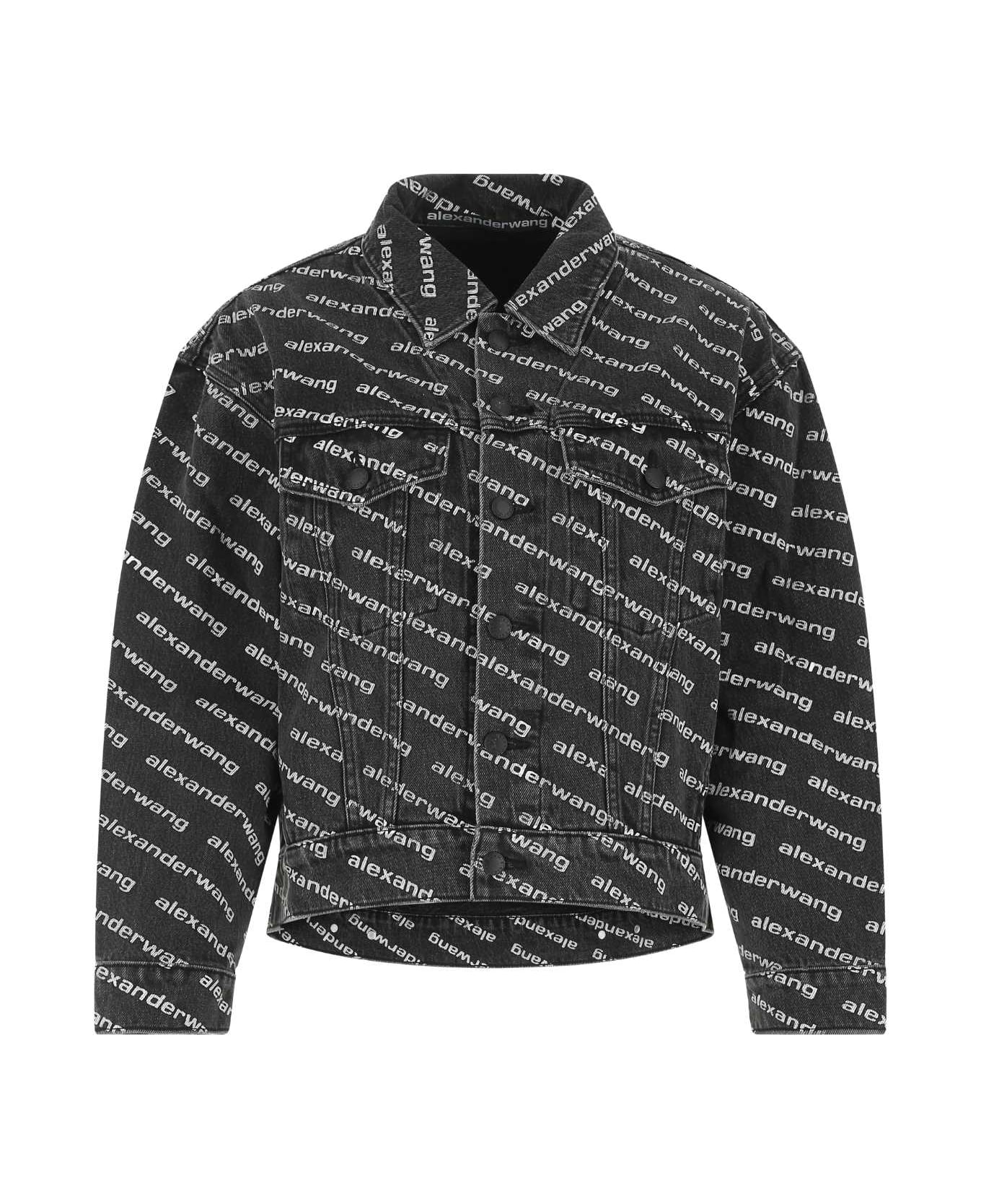 Alexander Wang Printed Denim Jacket - GREYAGEDWHITE ジャケット