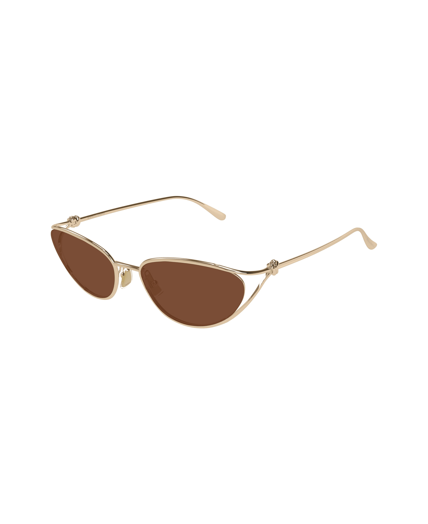 Bottega Veneta Eyewear Bottega Veneta Bv1330s Linea Knot 003 Gold Brown Sunglasses - Oro