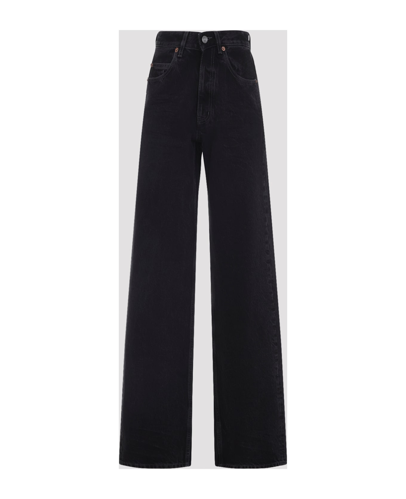 Saint Laurent V Waist Baggy Jeans - French Black