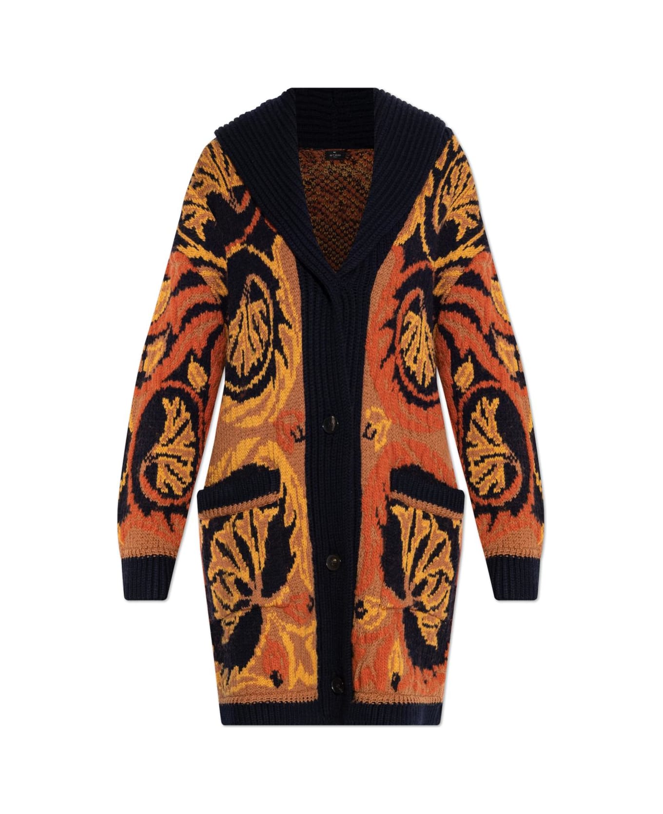 Etro Patterned Loose-fit Cardigan - ORANGE