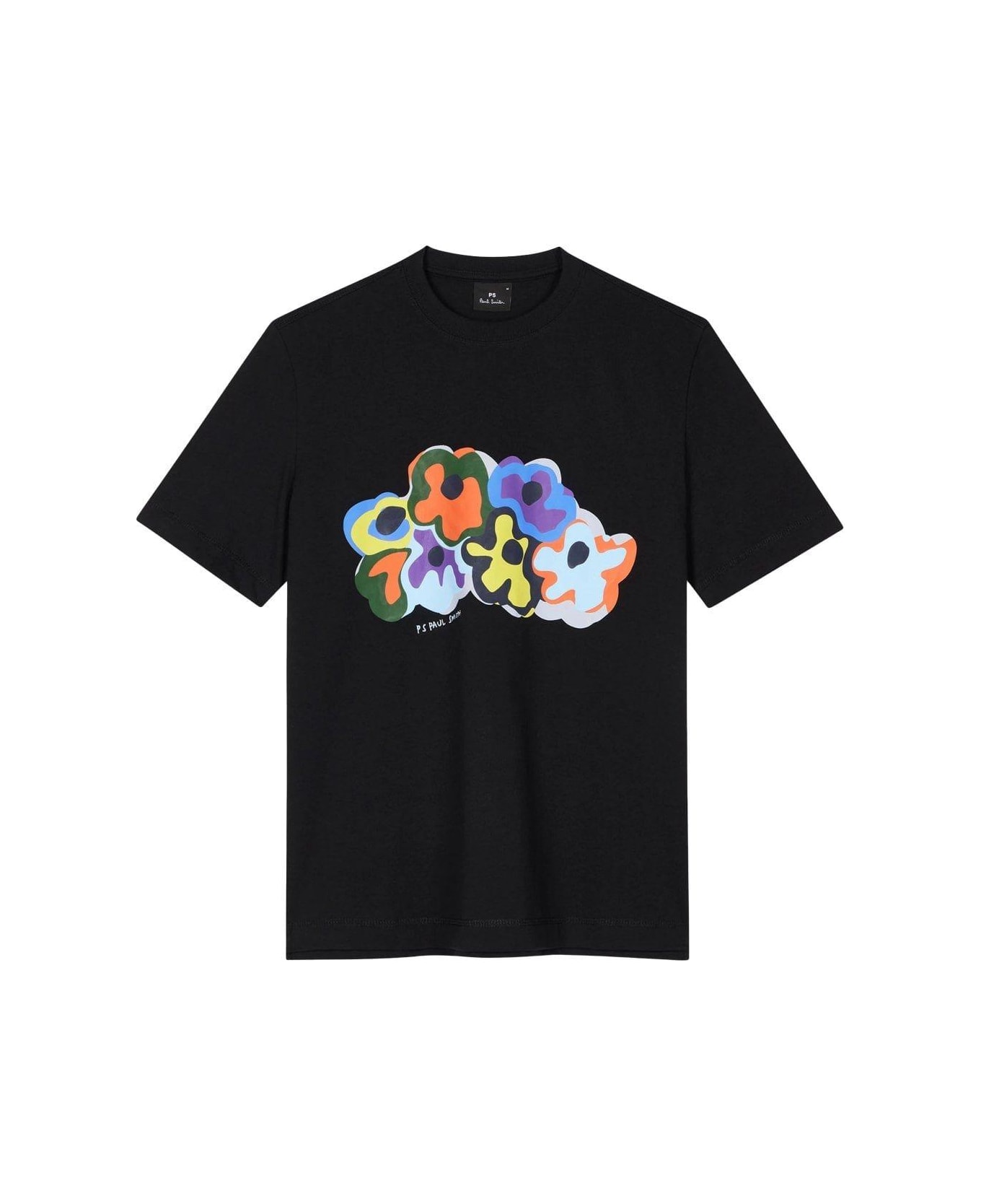 PS by Paul Smith Floral Printed Crewneck T-shirt - Black