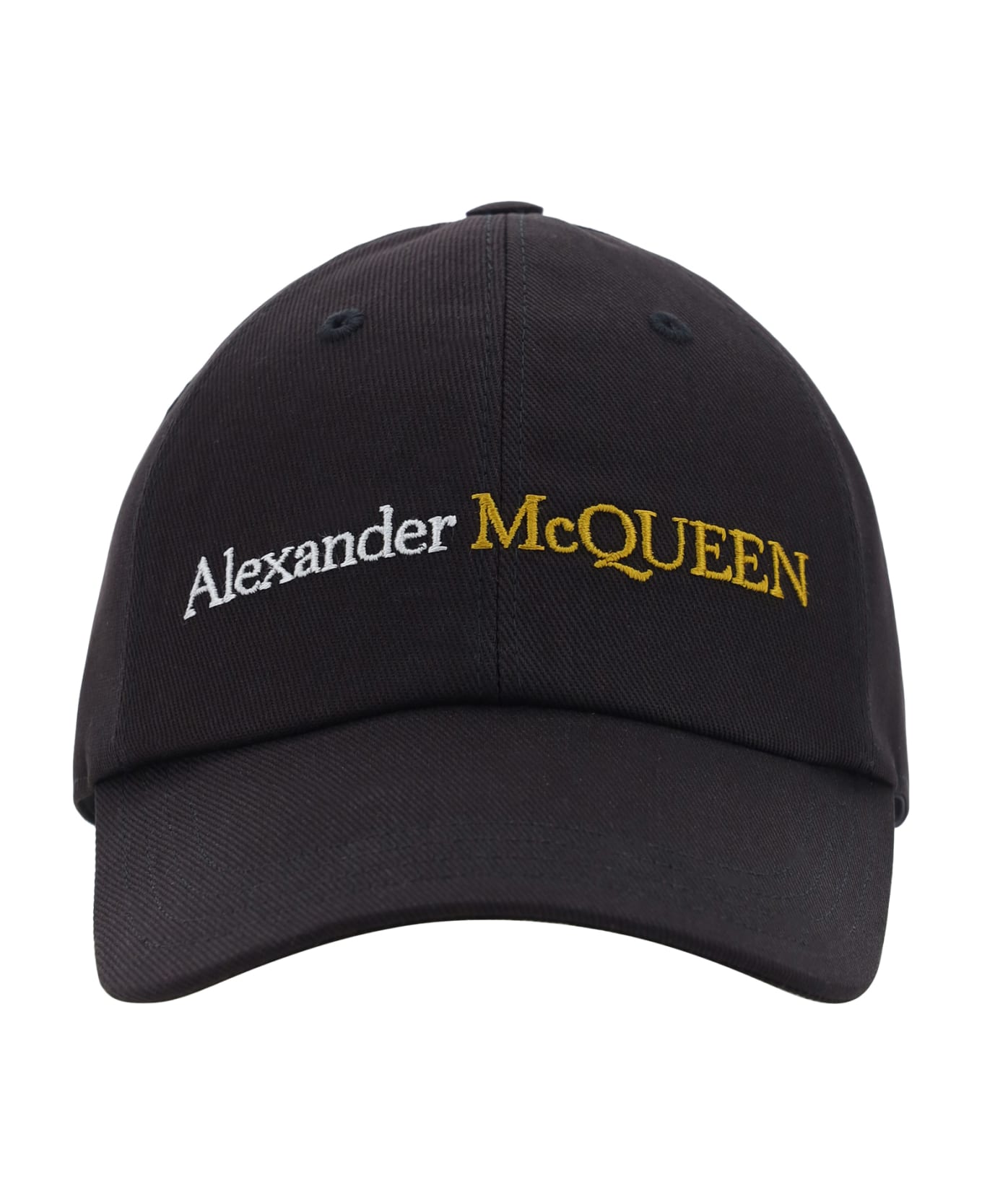 Alexander McQueen Logo Embroidered Baseball Cap - Black/gold