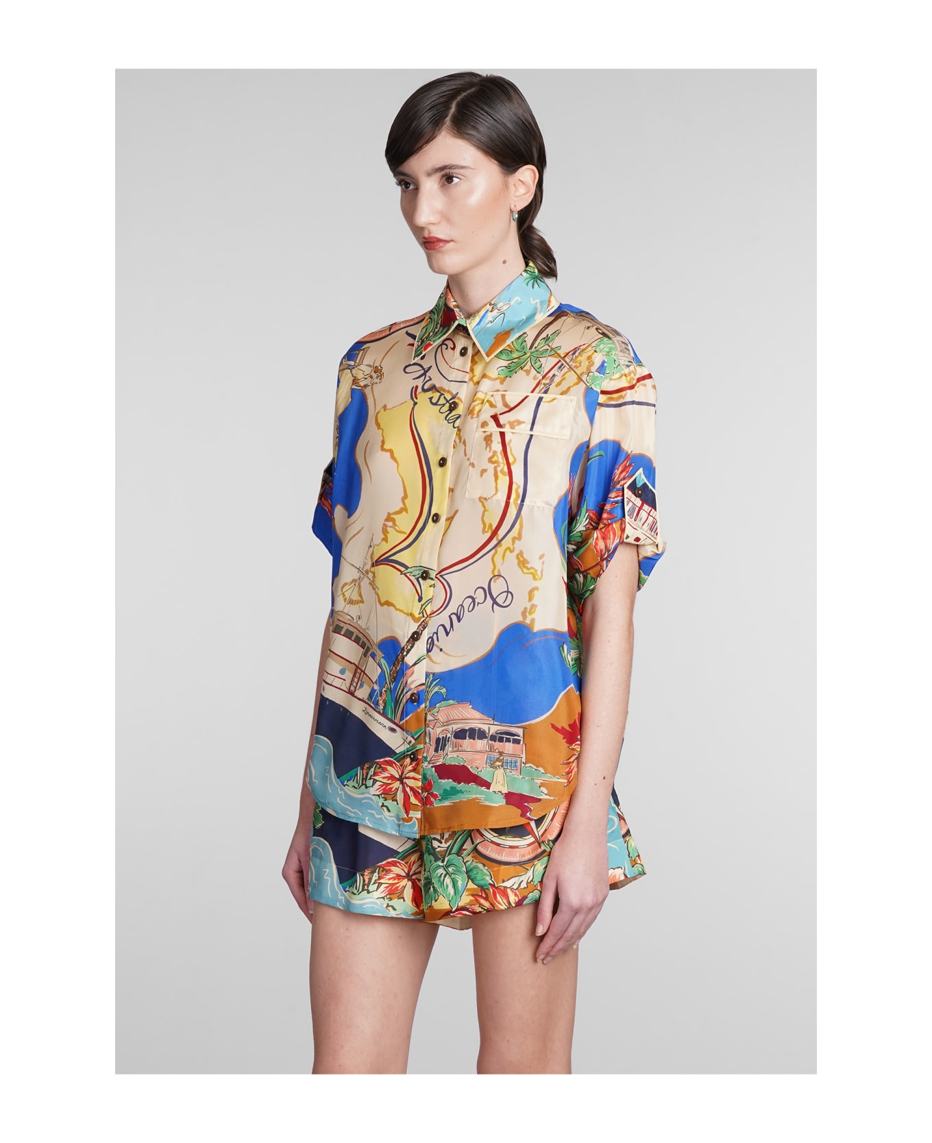 Zimmermann Alight Shortsleeved Shirt - Multicolour