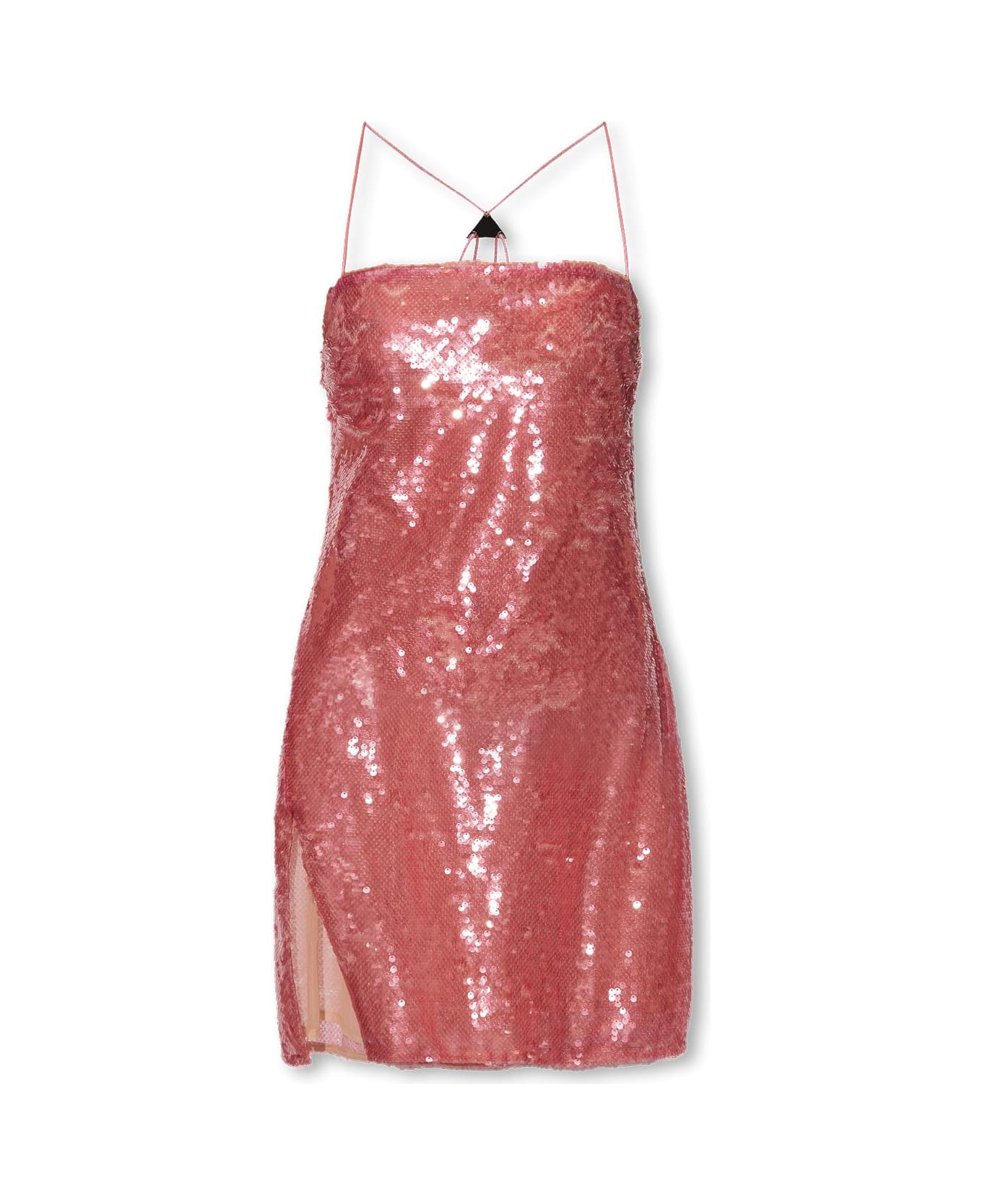 The Attico Fujiko Sequinned Slip Dress - LIGHT PINK