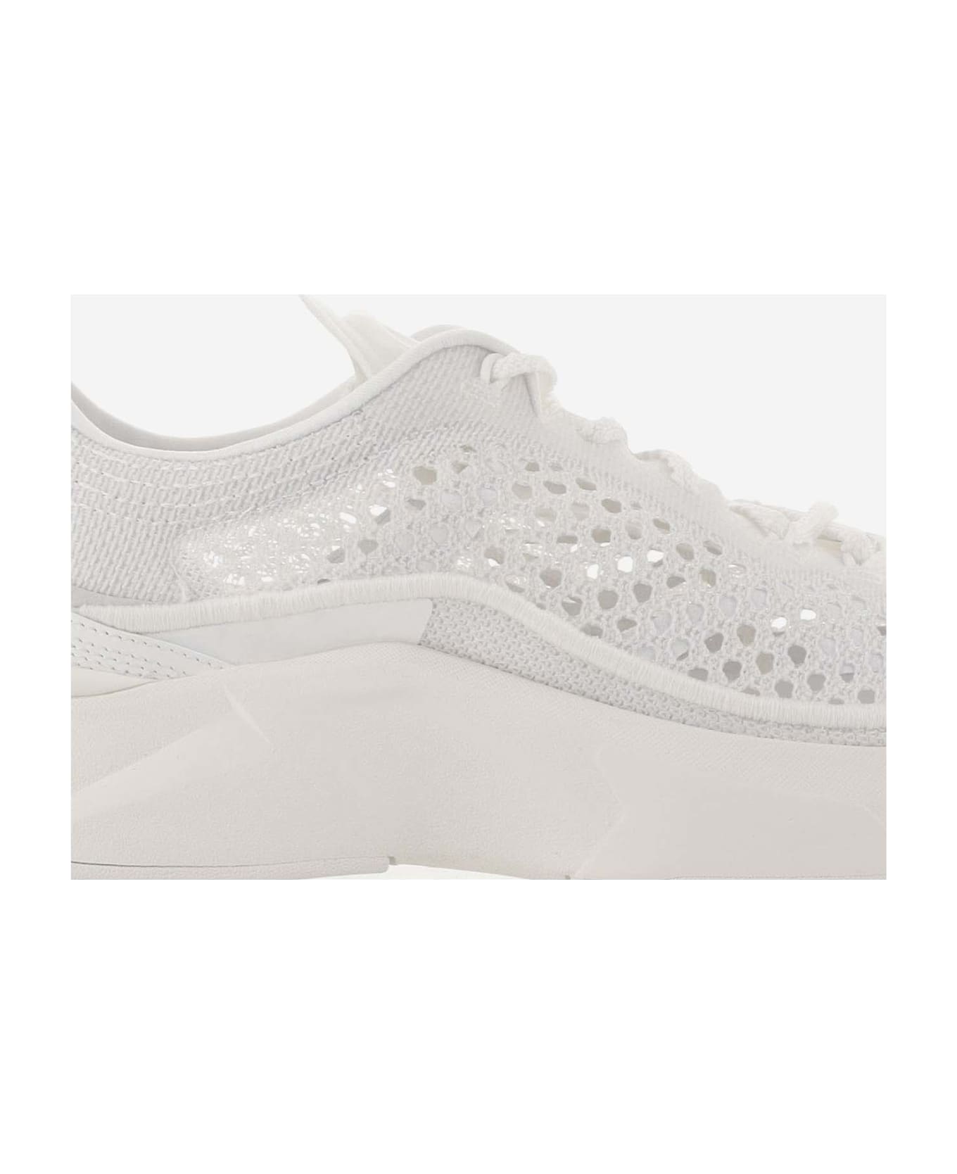 Valentino Garavani True Actress Sneakers In Mesh And Leather - White スニーカー