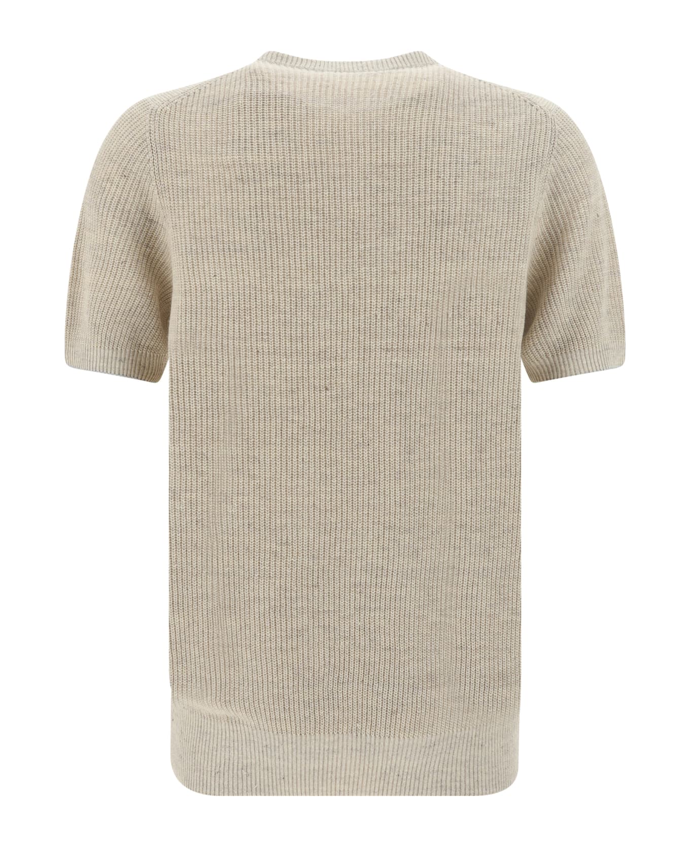Brunello Cucinelli Linen T-shirt - Oyster+grigio Chiaro