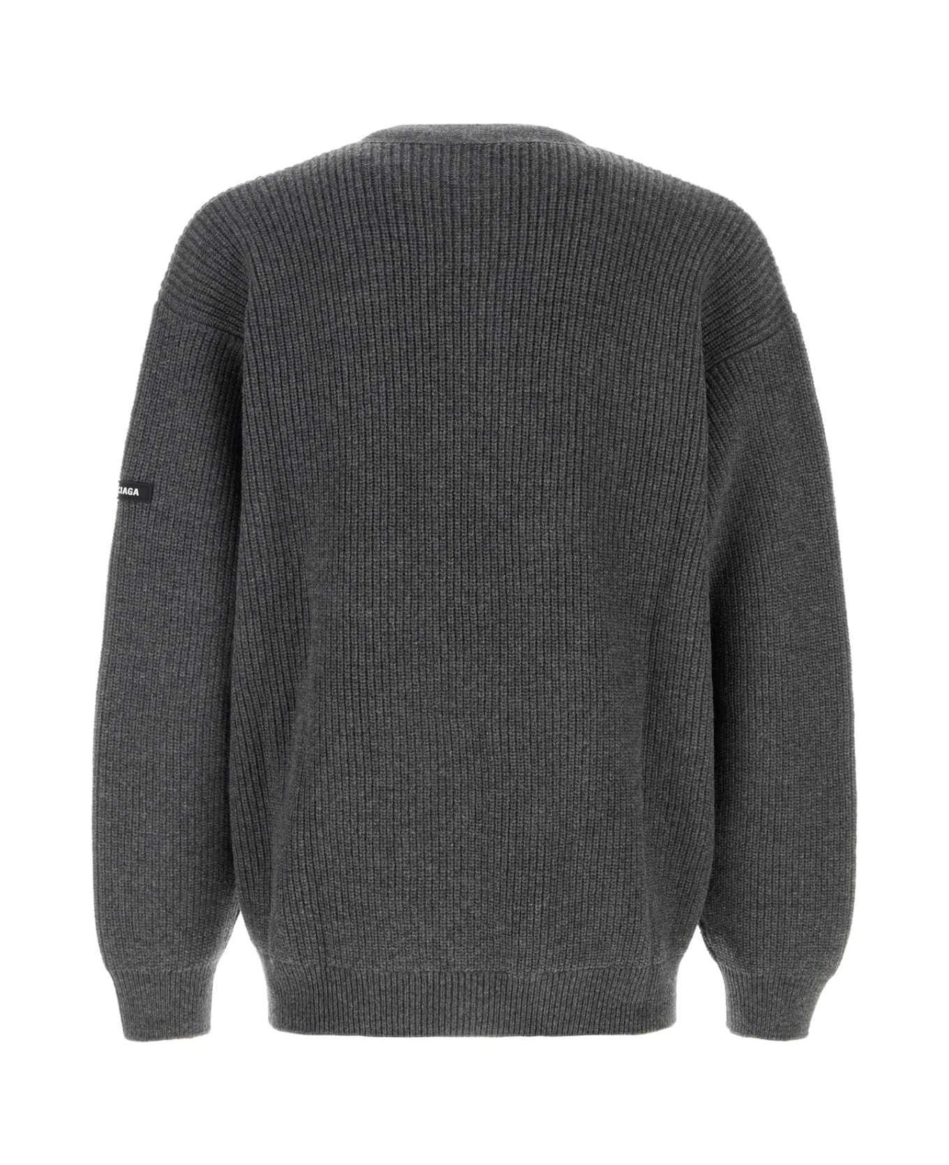 Balenciaga Dark Grey Wool Cardigan - Grey