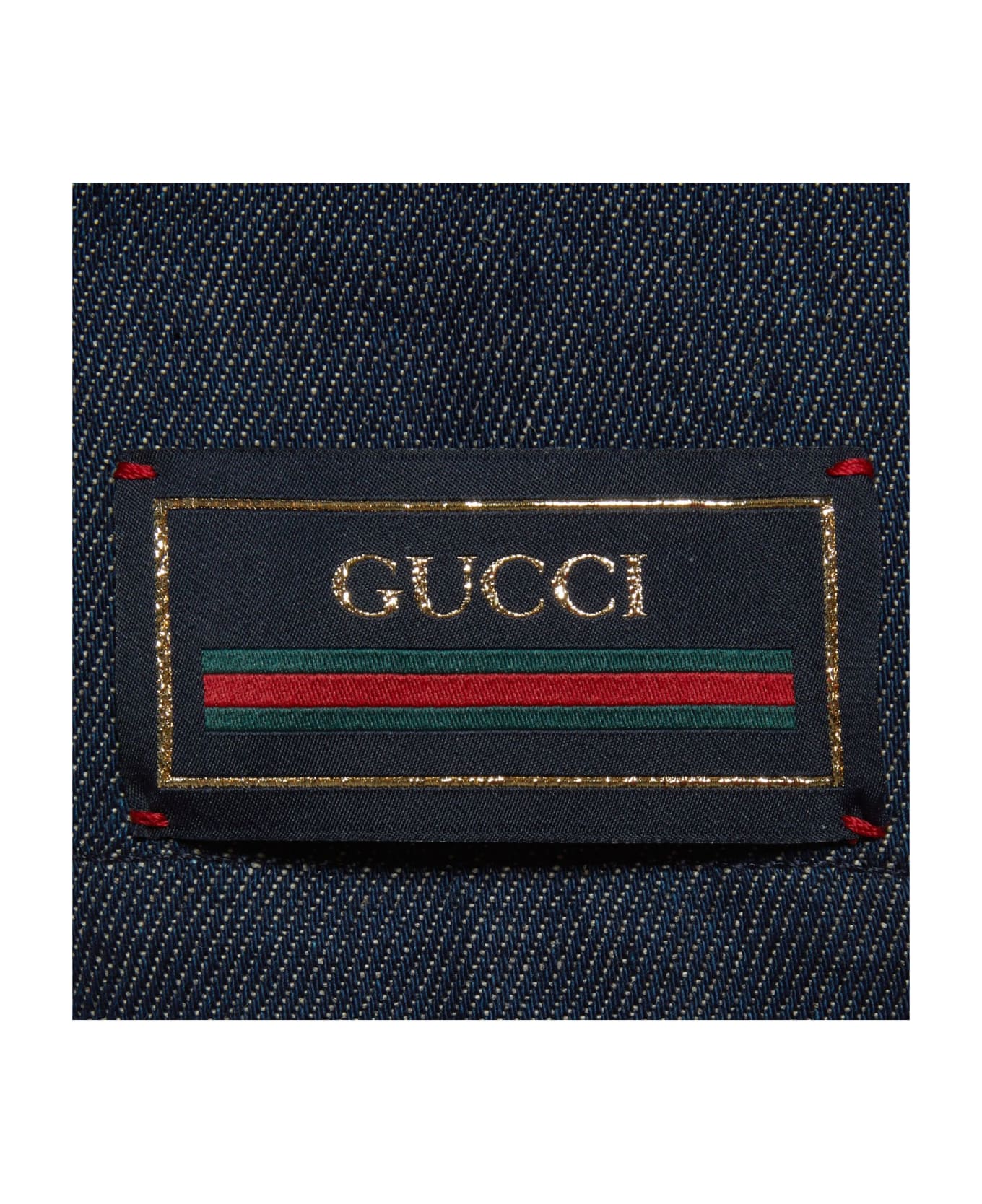 Gucci Dark Blue Washed Denim Jacket - Blue
