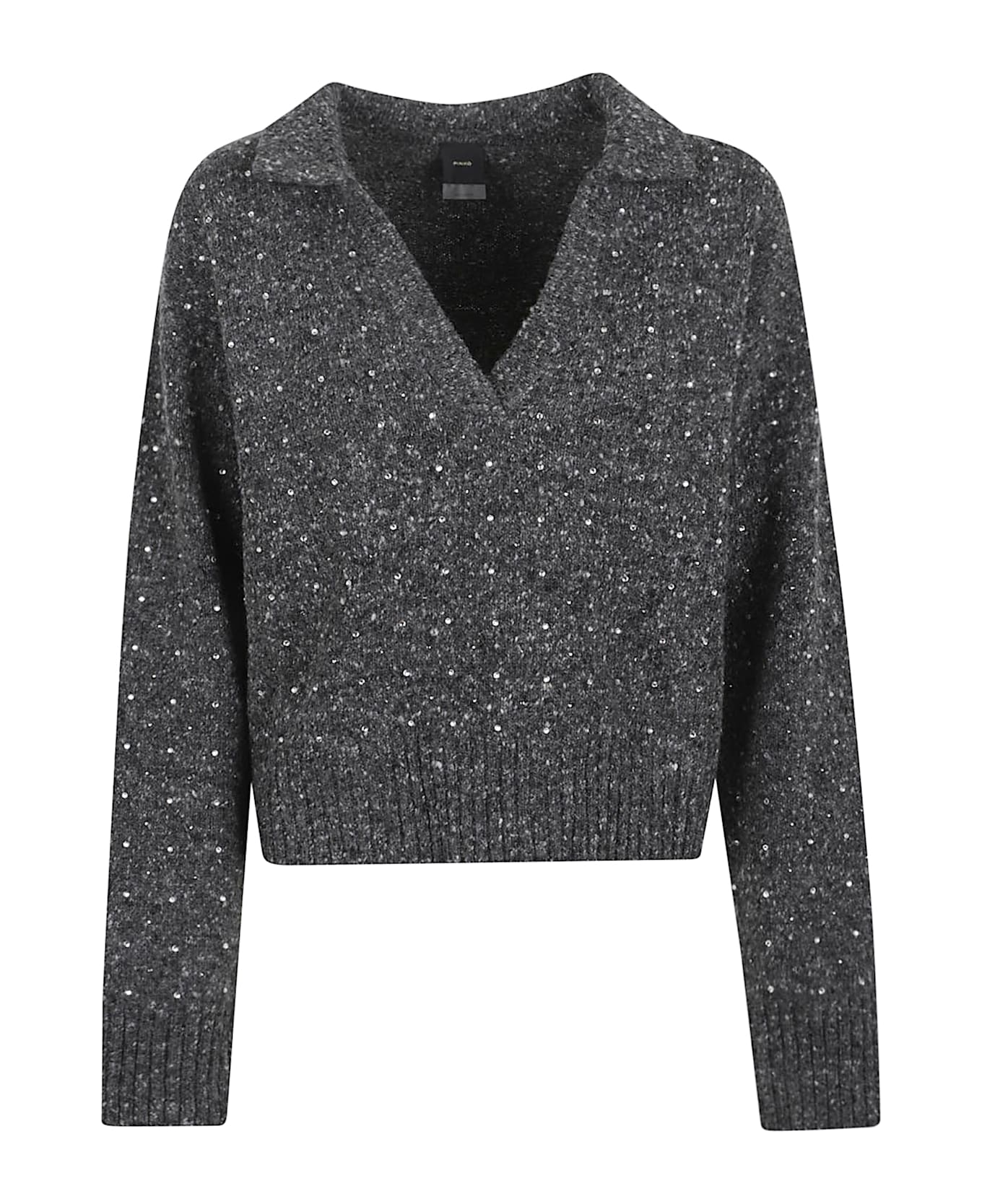 Pinko Nibani Polo Boucle Bottonato F - Grigio Nero