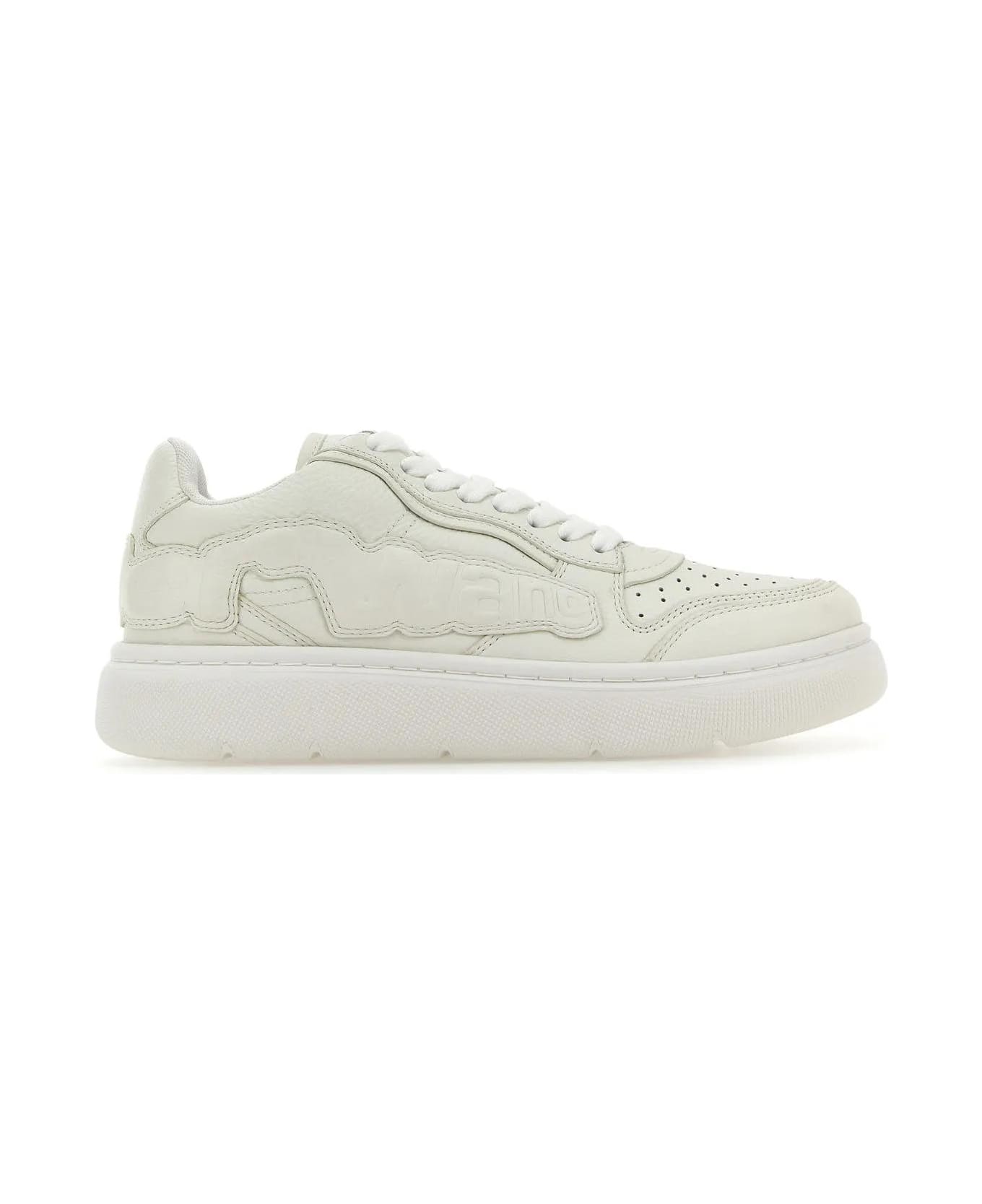 Alexander Wang White Leather Puff Sneakers - Optic White