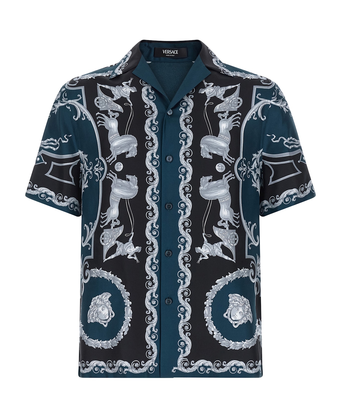 Versace 'hall Of Heroes' Shirt - Blue