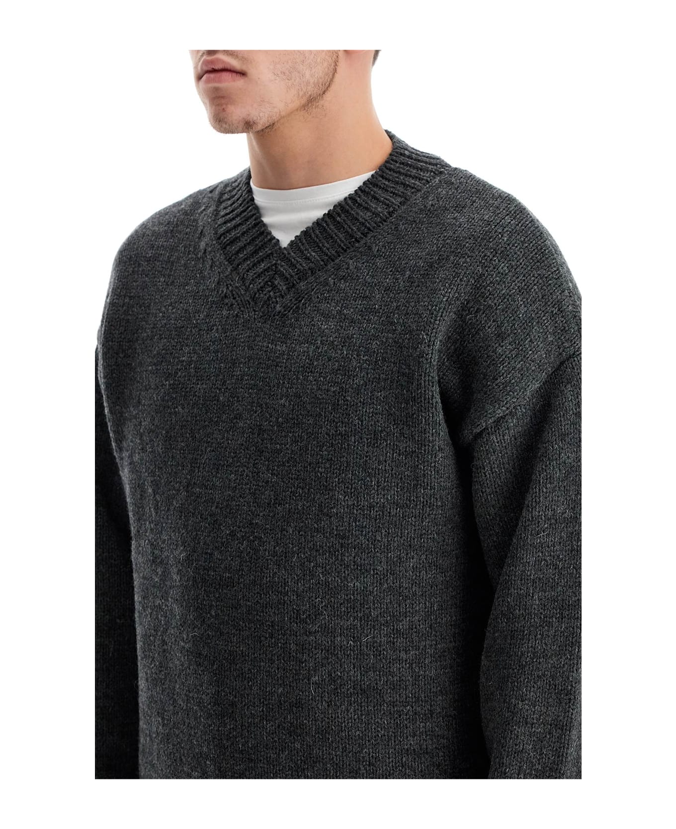 Our Legacy V-neck Son - ASH MELANGE STATELY WOOL (Grey)