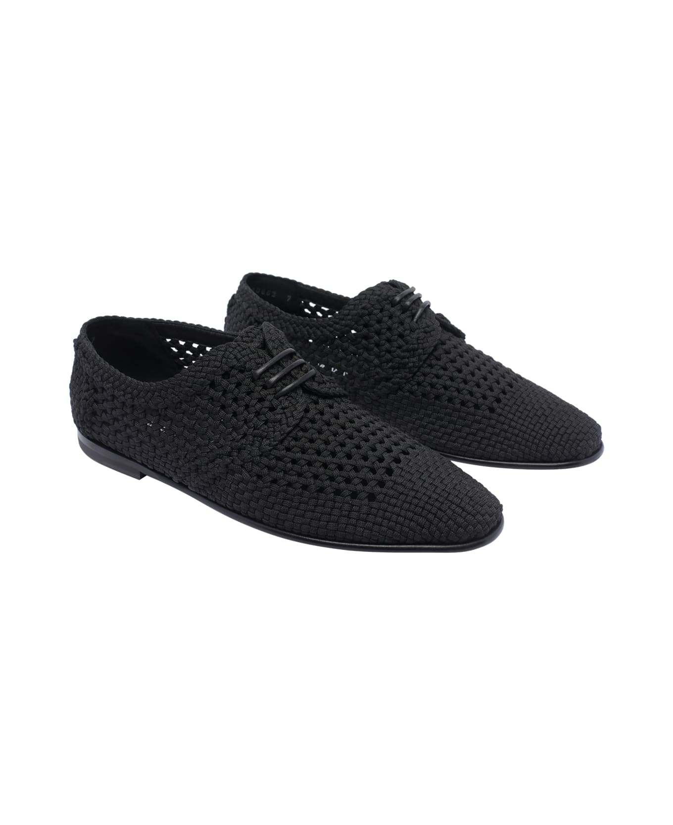 Dolce & Gabbana Woven Fabric Derby Shoes - Black