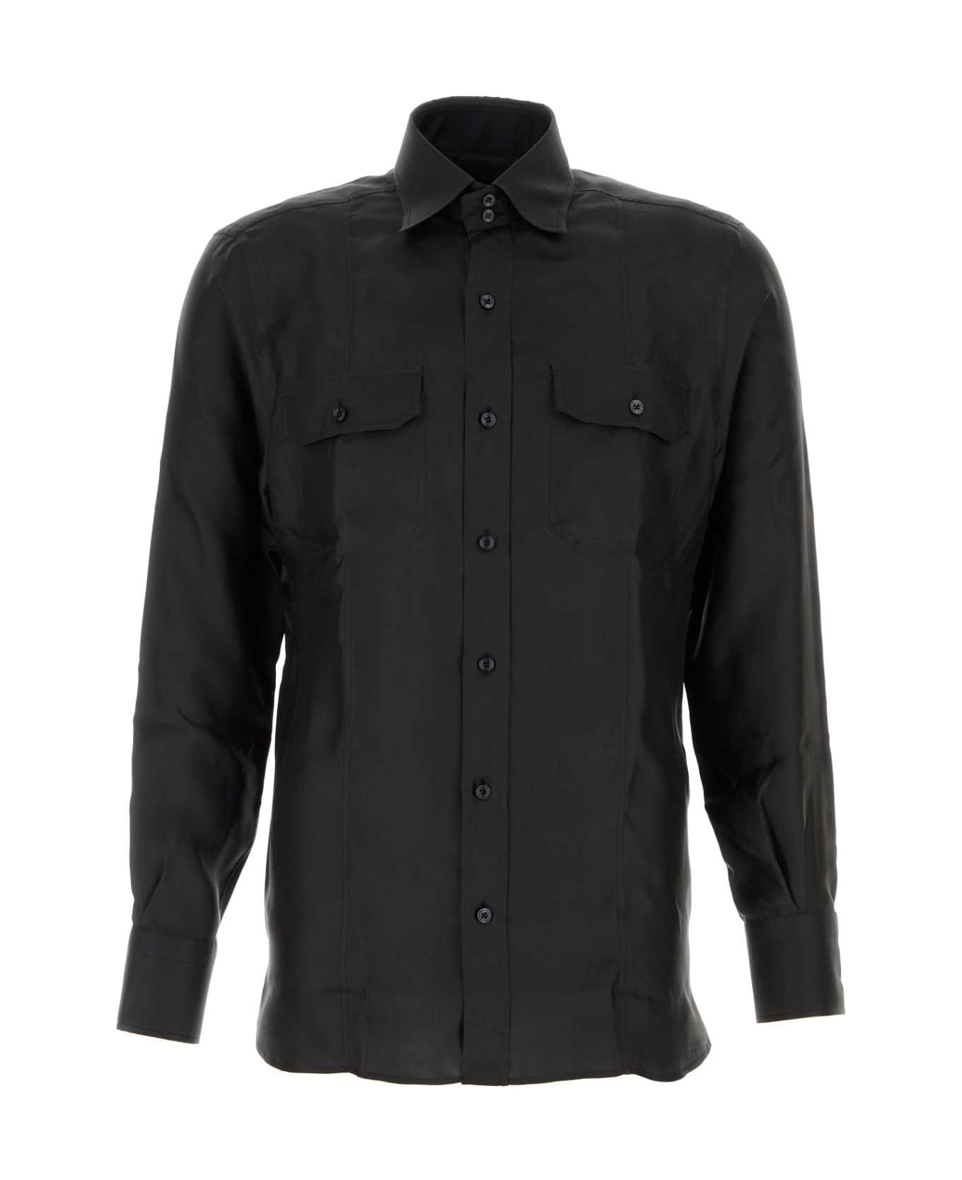 Tom Ford Black Silk Shirt - BLACK