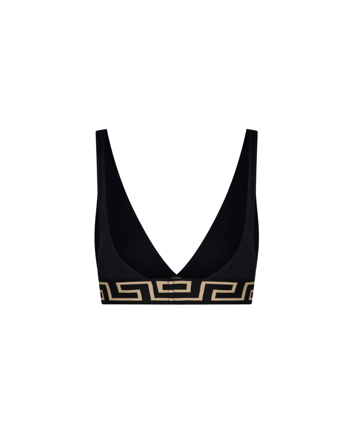 Versace Greek Bordered Bikini Top - BLACK