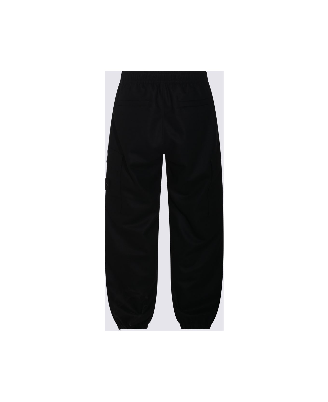 Stone Island Black Wool Pants - Black