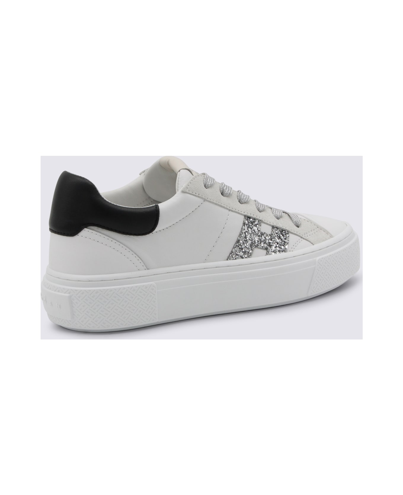 Hogan White And Black Leather Sneakers - White