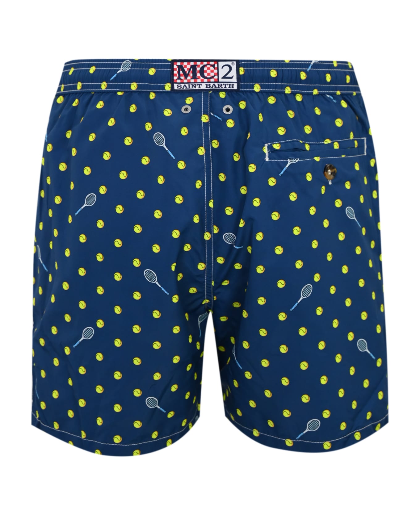 MC2 Saint Barth Lighting Micro Swimsuit With Tennis Print - Blu