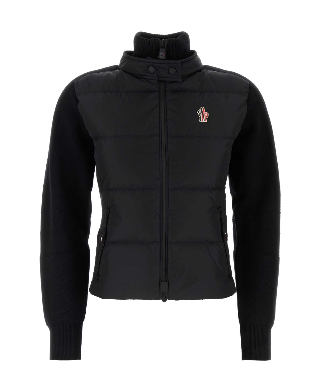 Moncler Grenoble Black Wool Blend Cardigan - 999