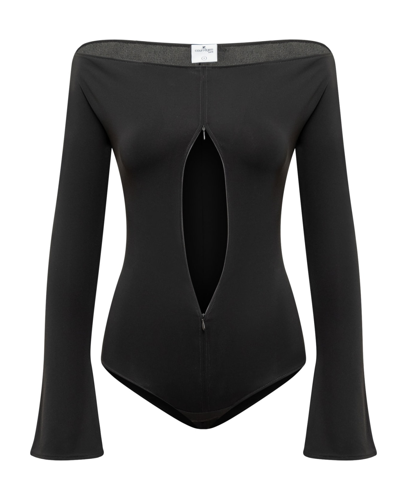 Courrèges Crepe Jersey Bodysuit - BLACK ボディスーツ