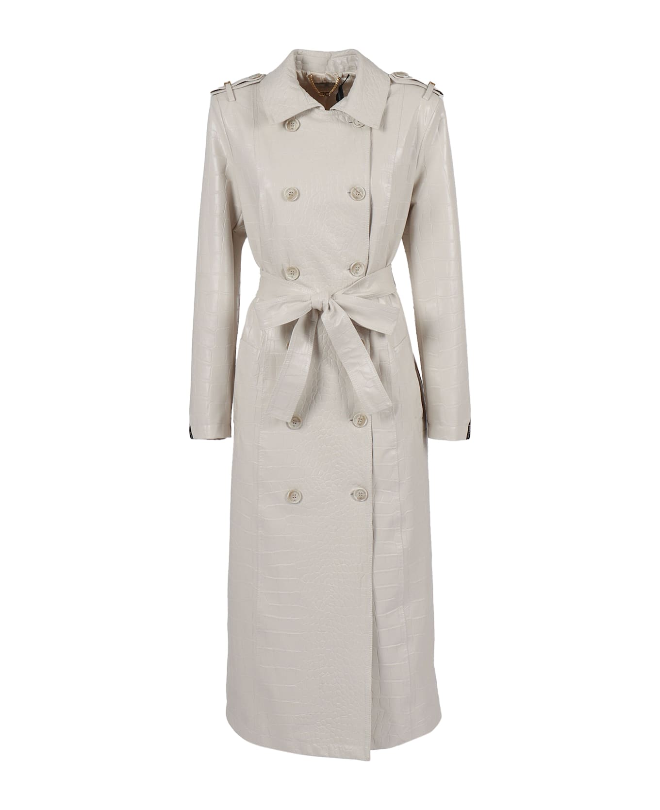 Elisabetta Franchi Women's Dust Coat With Belt - WHITE