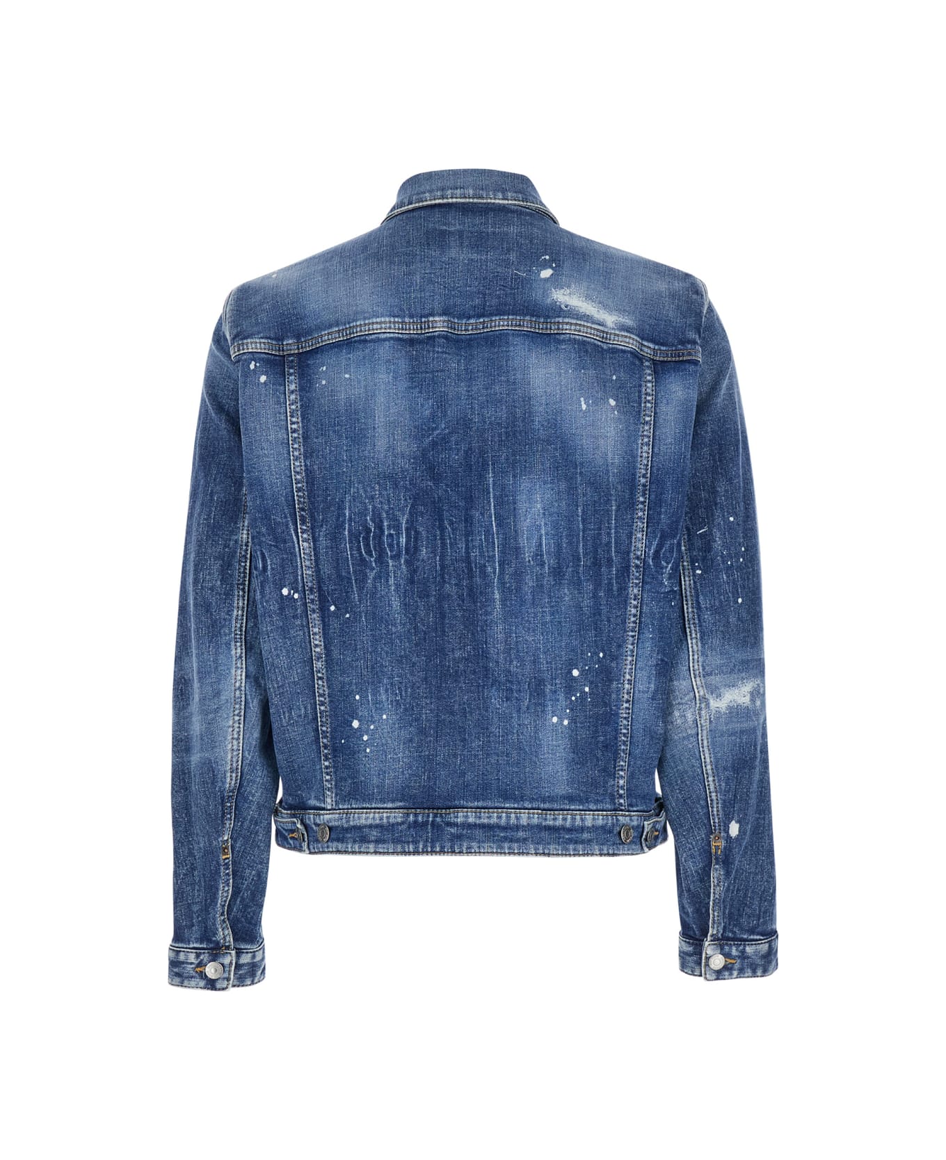 Dsquared2 'dan' Blue Jacket With Classic Collar In Denim Man - Blu