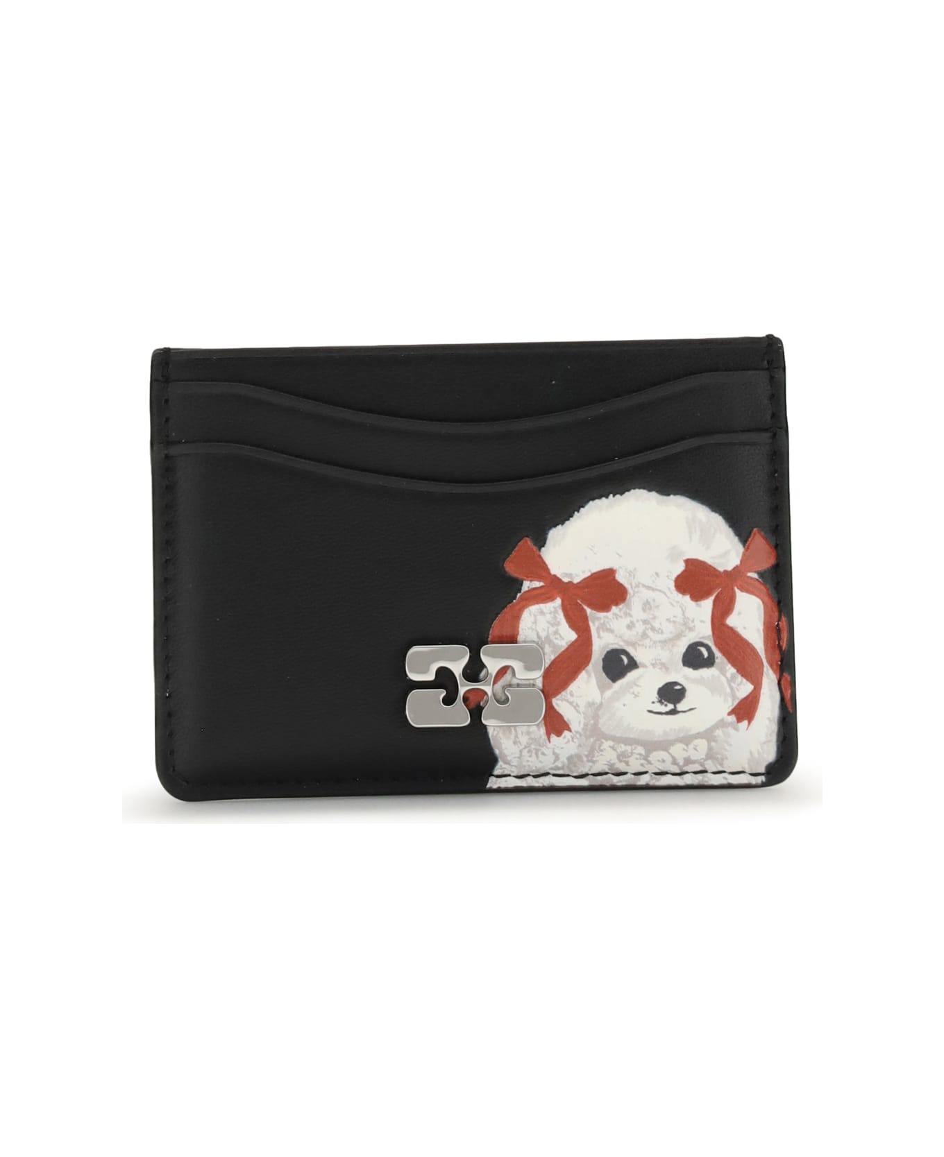 Ganni Bou Card Holder With Poodle