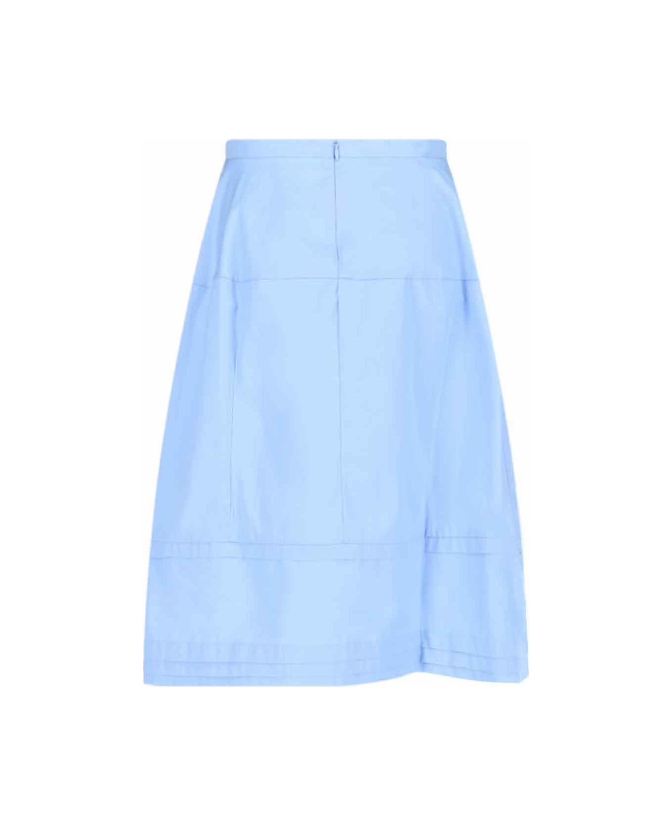 Marni Flared Midi Skirt - Light Blue