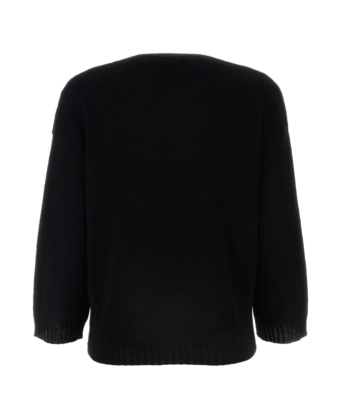 Valentino Garavani Black Wool Oversize Sweater - NERO
