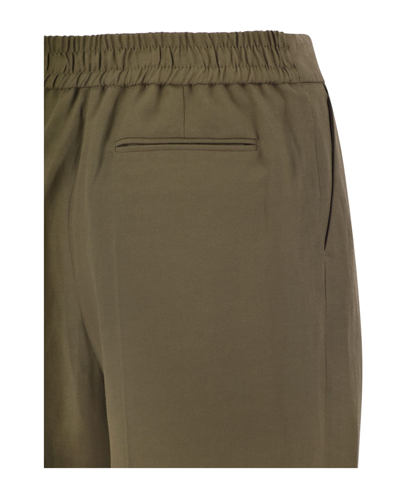 PT Torino Daisy - Viscose And Linen Browns Trousers - Khaki