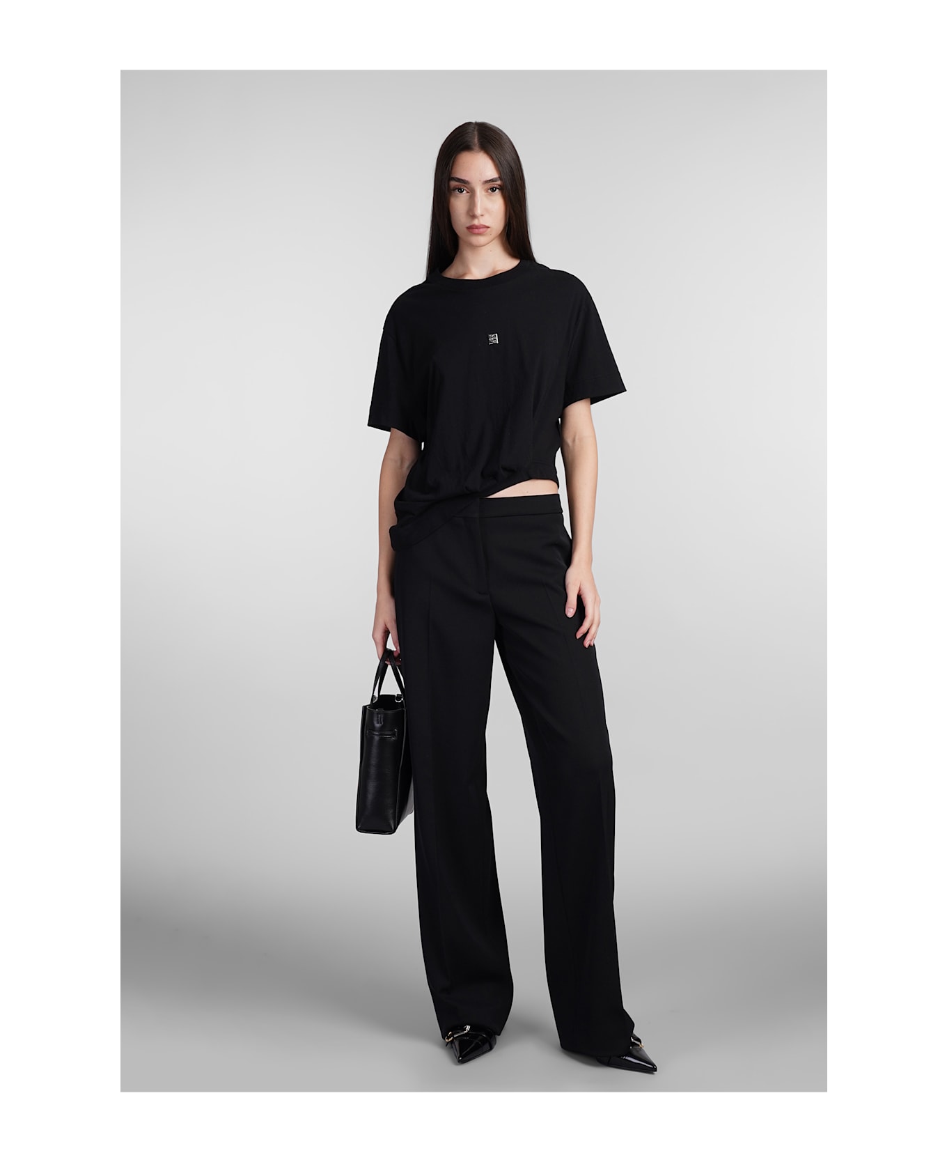 Givenchy Top With Logo-shaped Appliqué - black