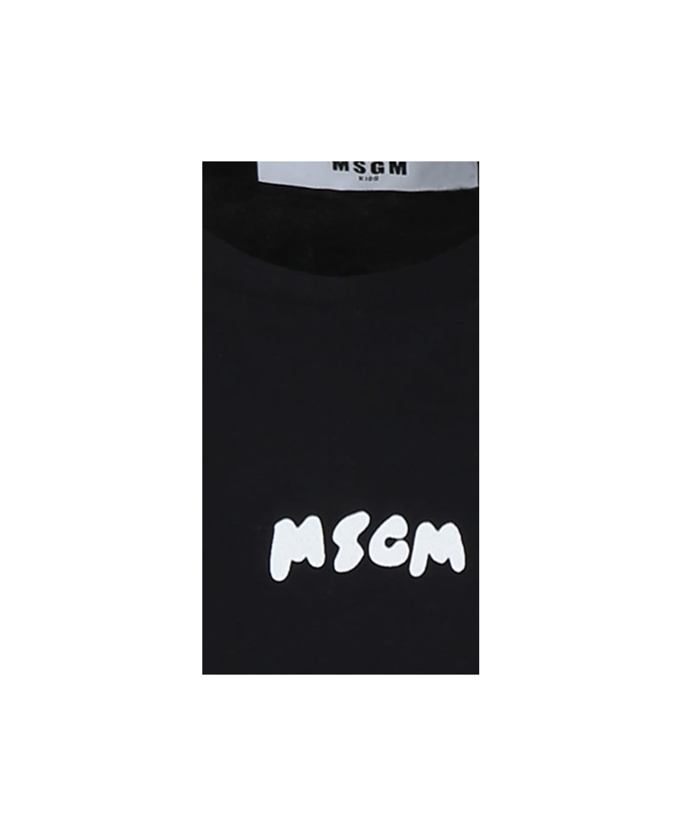 MSGM Black Tank Top For Boy With Logo - Black