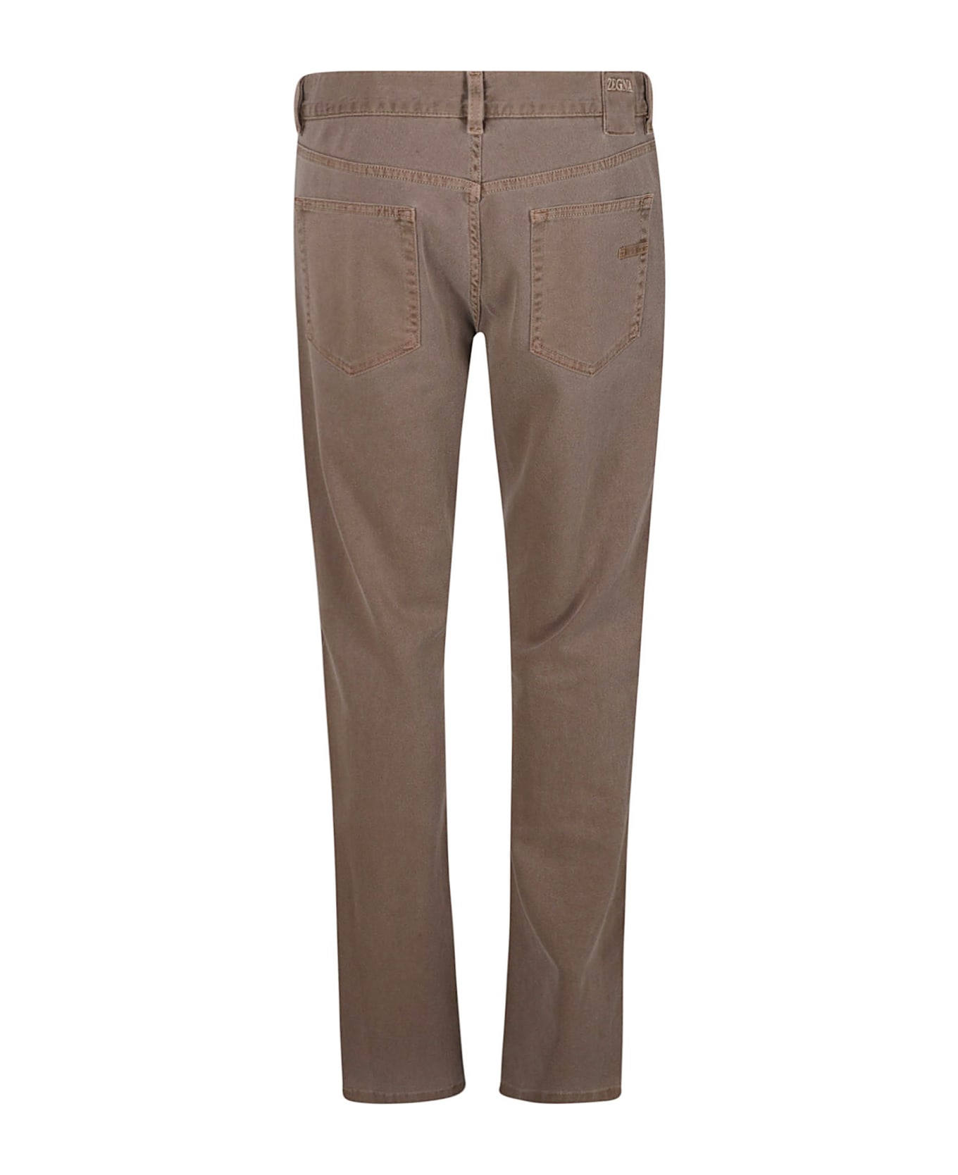 Zegna City Button Fitted Jeans - Brown デニム