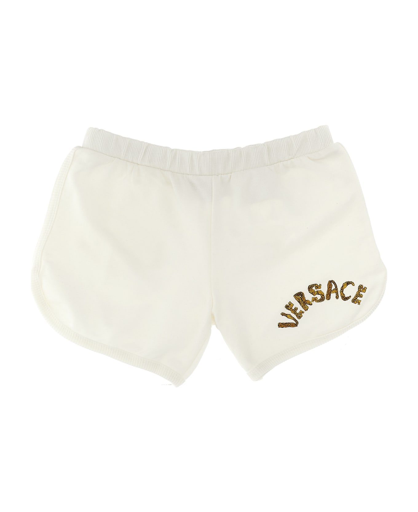 Versace La Vacanza Logo Embroidery Capsule Shorts - White