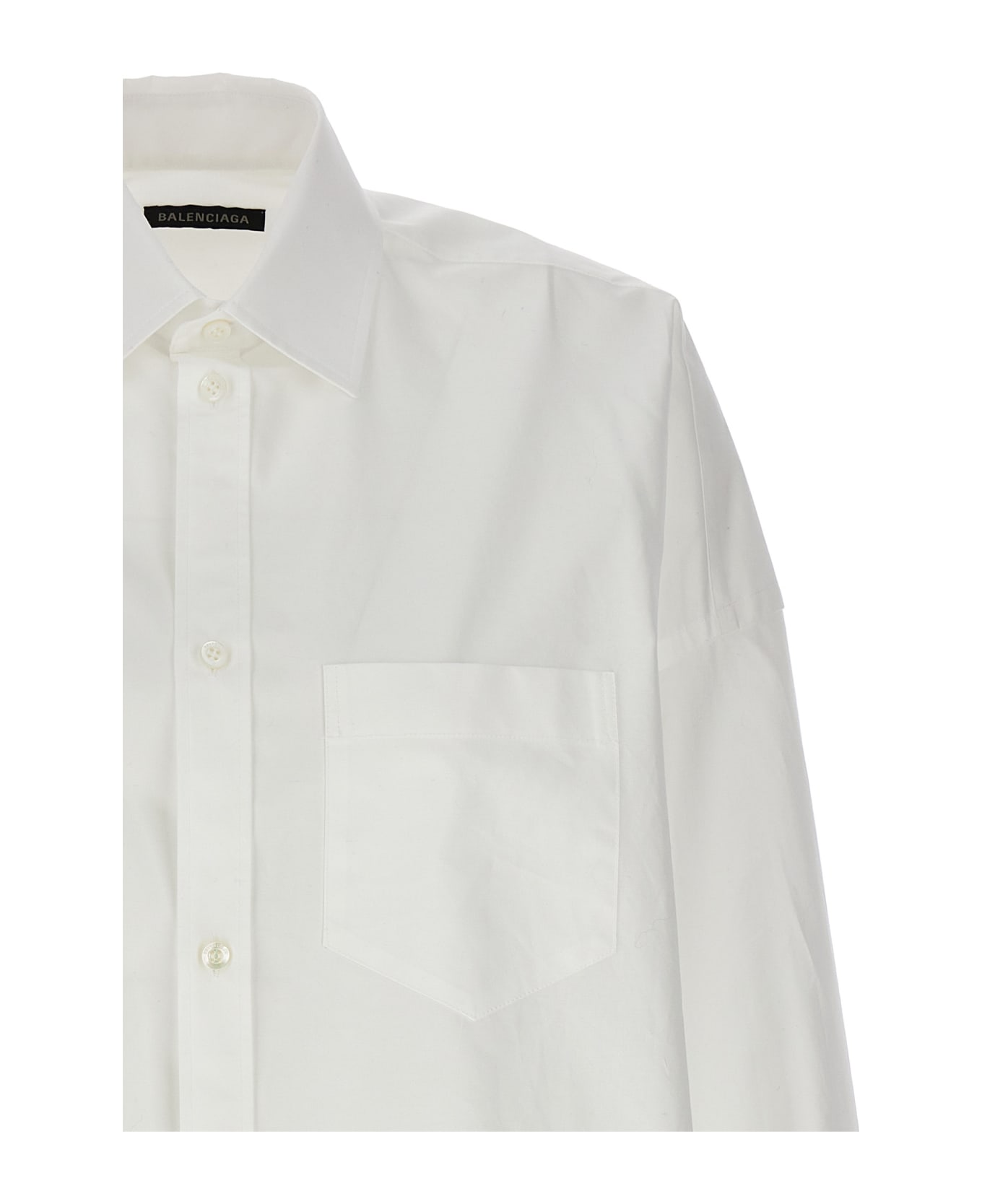 Balenciaga Rhinestone Logo Shirt - White