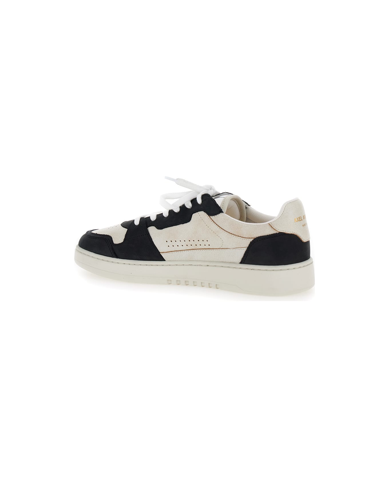 Axel Arigato 'dice Lo' Black And Beige Two-tone Sneakers In Calf Leather Man - White/black