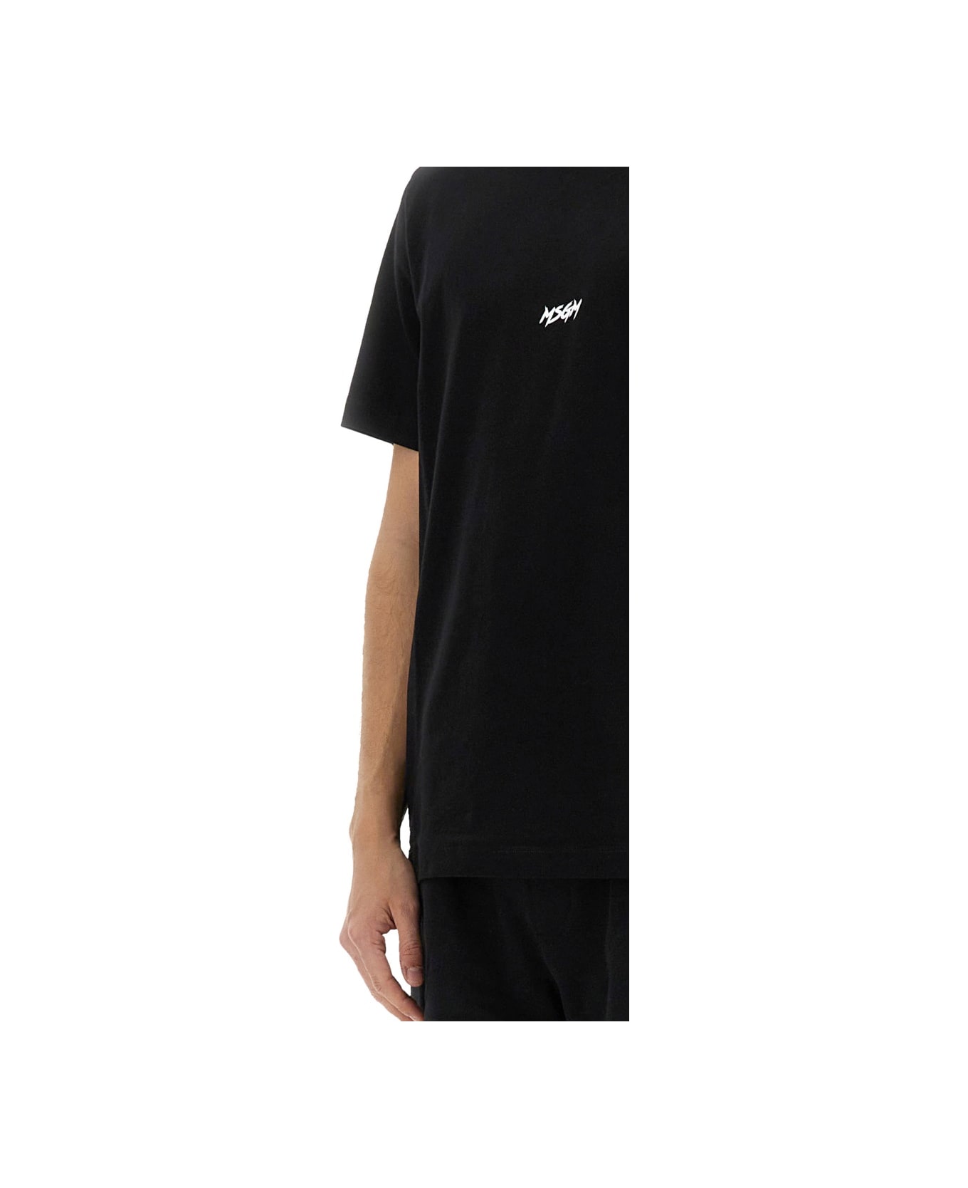 MSGM Cotton T-shirt - BLACK
