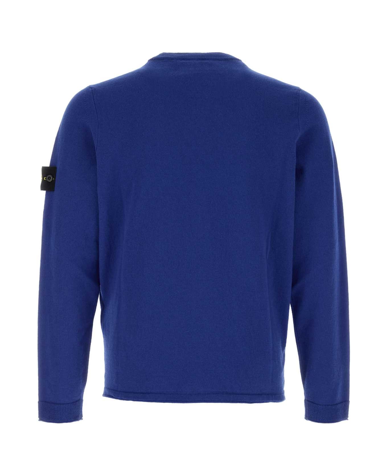 Stone Island Electric Blue Cotton Sweater - NAVY ニットウェア