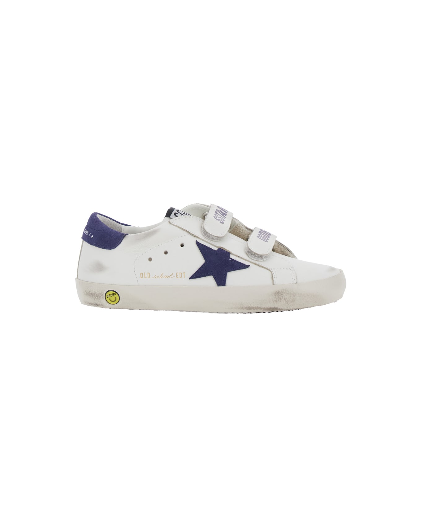 Golden Goose 'old School' White Low-top Sneakers With Side Star Patch In Leather Boy - White