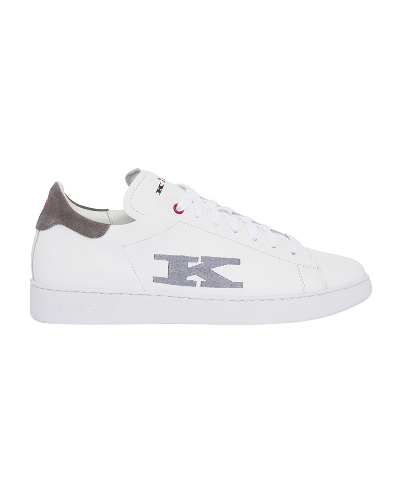 Kiton Sneakers Shoes Calfskin - WHITE/LEAD