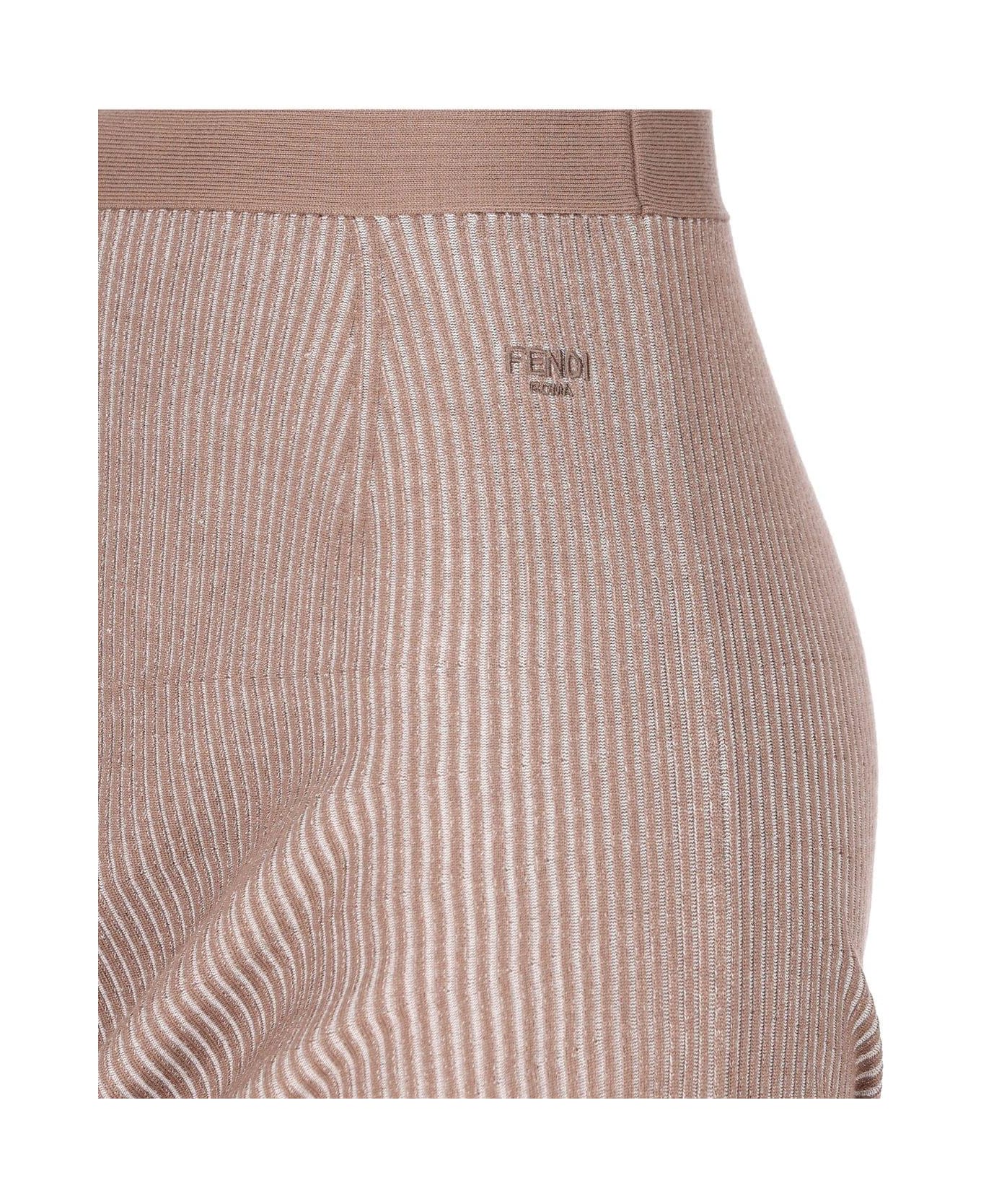 Fendi Asymmetric Draped Ribbed Skirt - Grey スカート