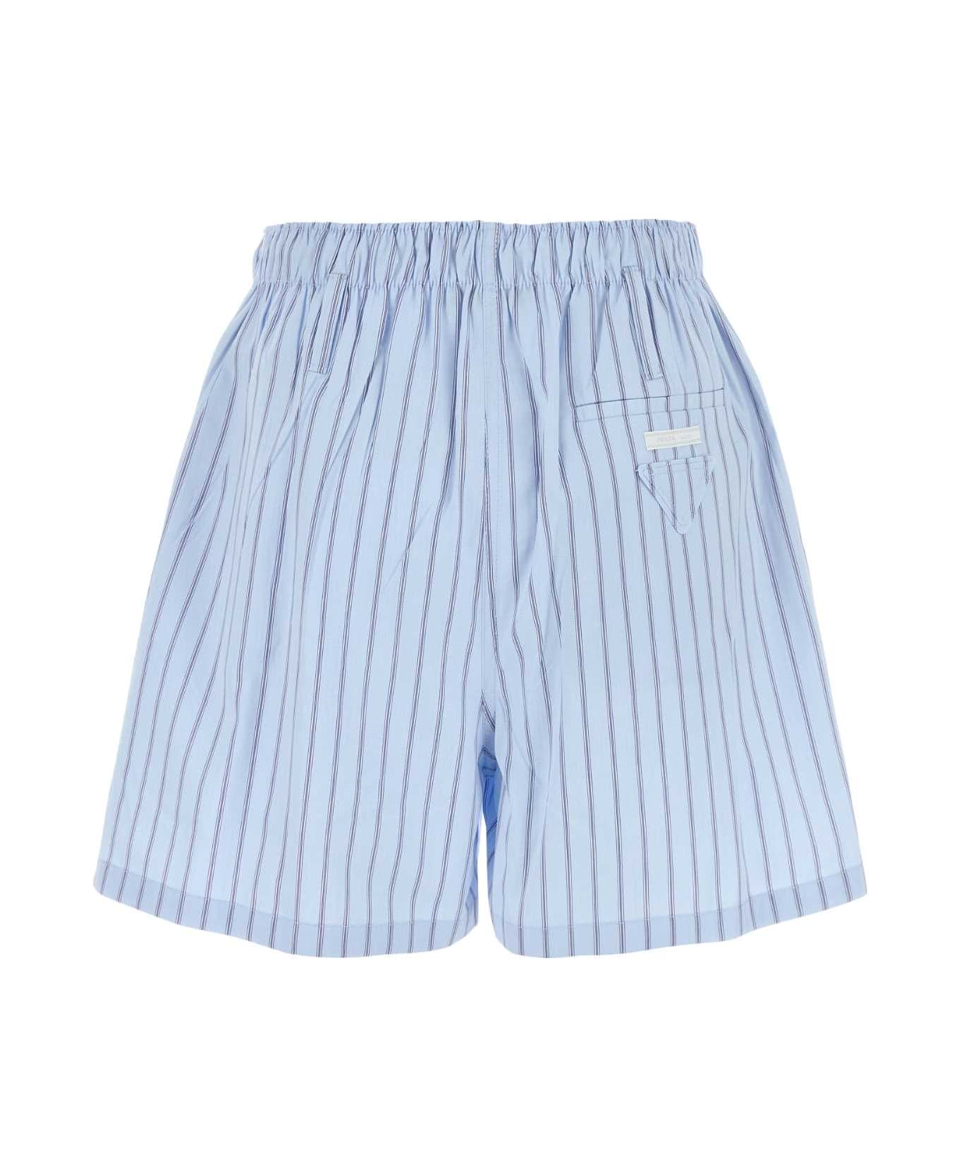 Prada Embroidered Poplin Shorts - ASTRO+BLU