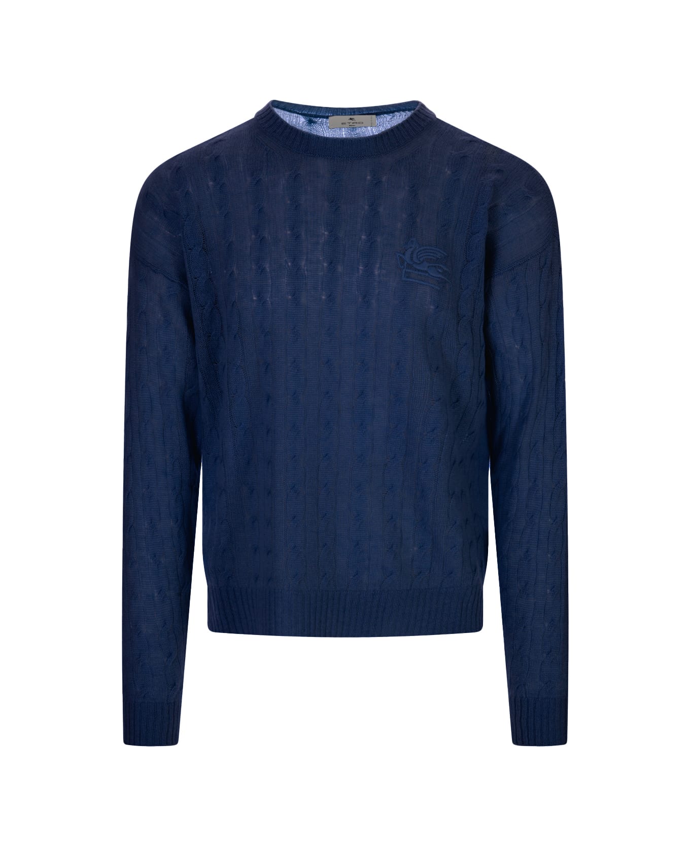 Etro Blue Braided Cashmere Sweater - Blue
