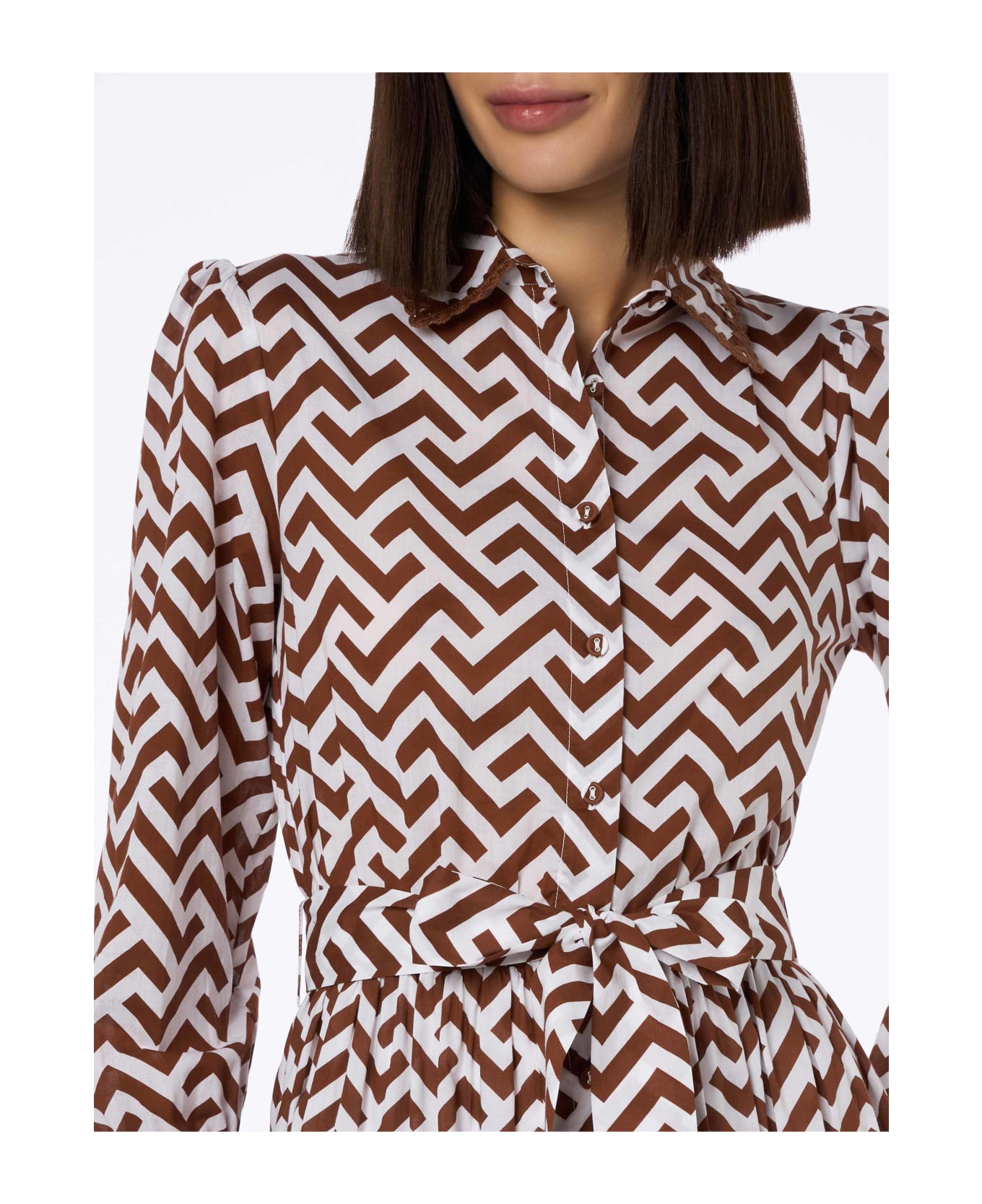 MC2 Saint Barth Striped Print Woman Cotton Dress Jensen - WHITE