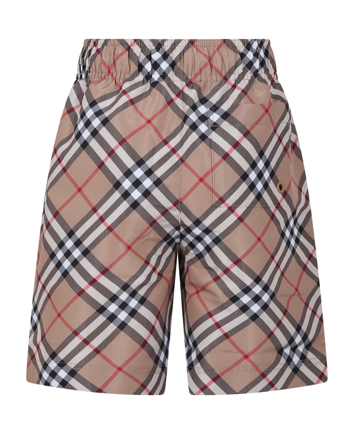 Burberry Beige Swimsuit For Boy With Vintage Check - Archive Beige Ip Chk