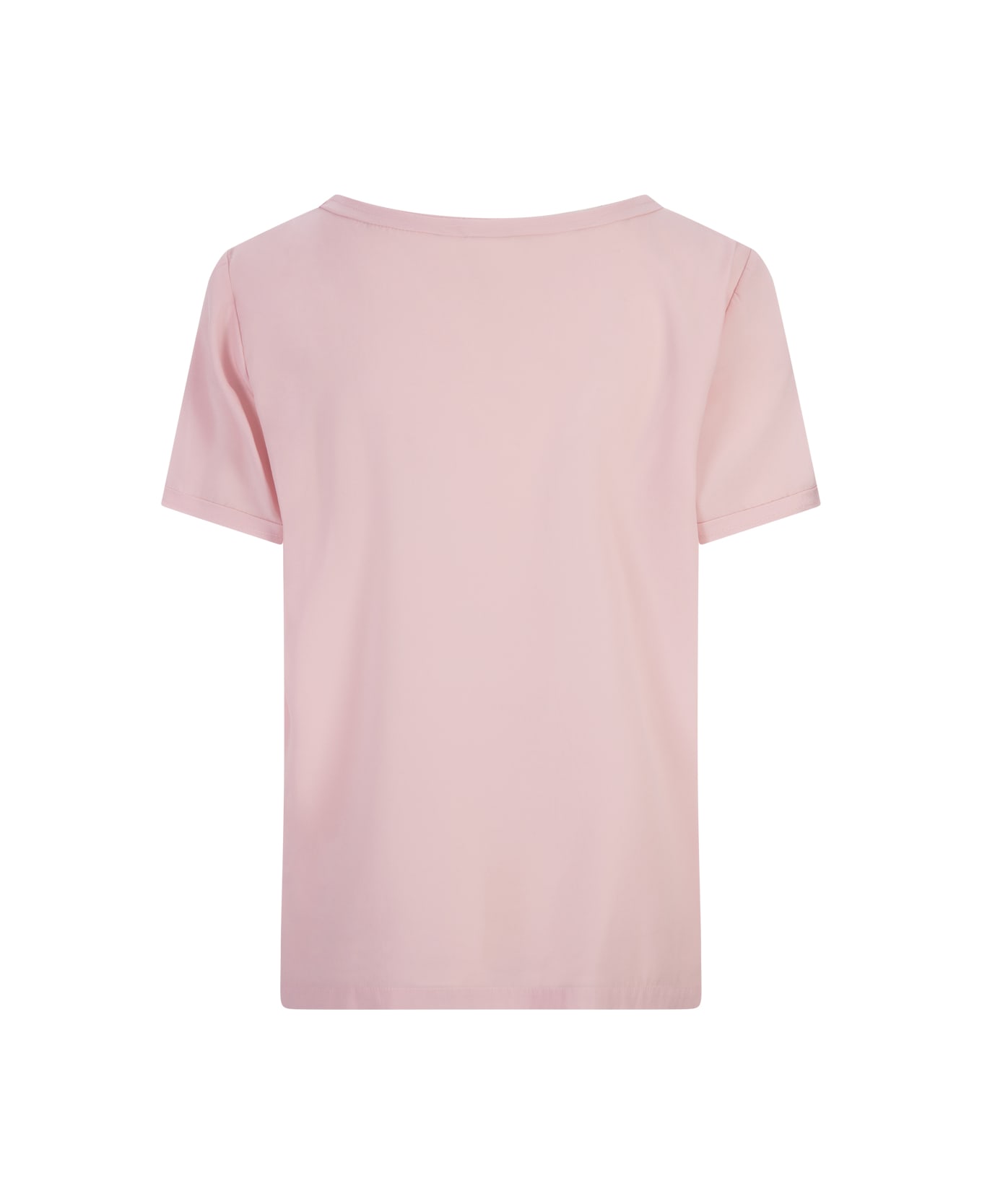 Her Shirt Pink Opaque Silk T-shirt - Pink