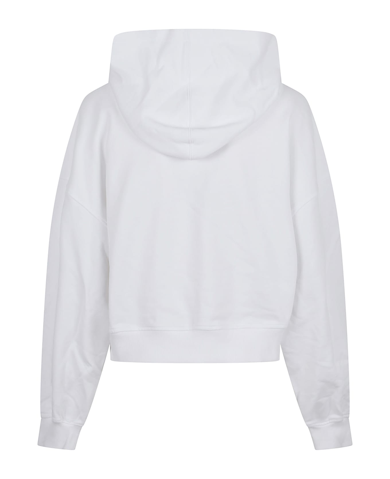 Fiorucci White Dreaming 1967 Print Boxy Fit Cropped Hoodie - Bianco